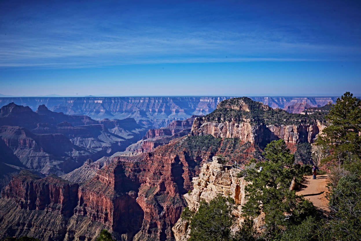 Slide 2 of 17: The view from the North Rim of the Grand Canyon offers a textured depth not found at the South Rim.