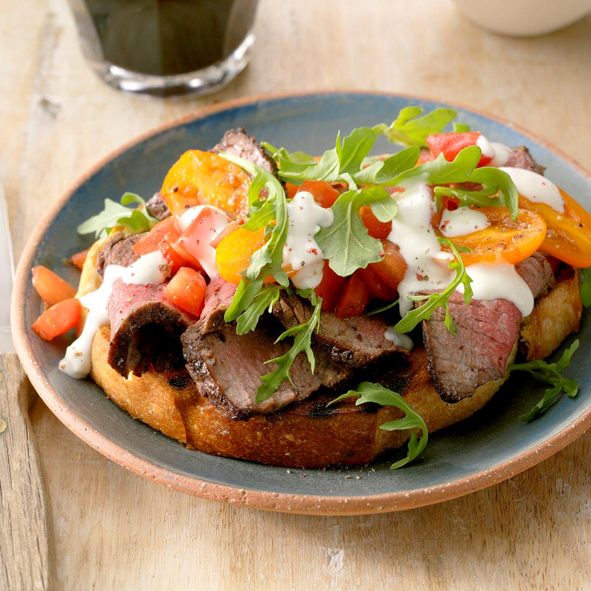 Fire up the grill for this tasty salad. The meat will be done in a snap, leaving you more time to enjoy the summer evening. —Devon Delaney, Princeton, New Jersey <a href="https://www.tasteofhome.com/recipes/grilled-steak-bruschetta-salad-for-2/">Get Recipe</a>
