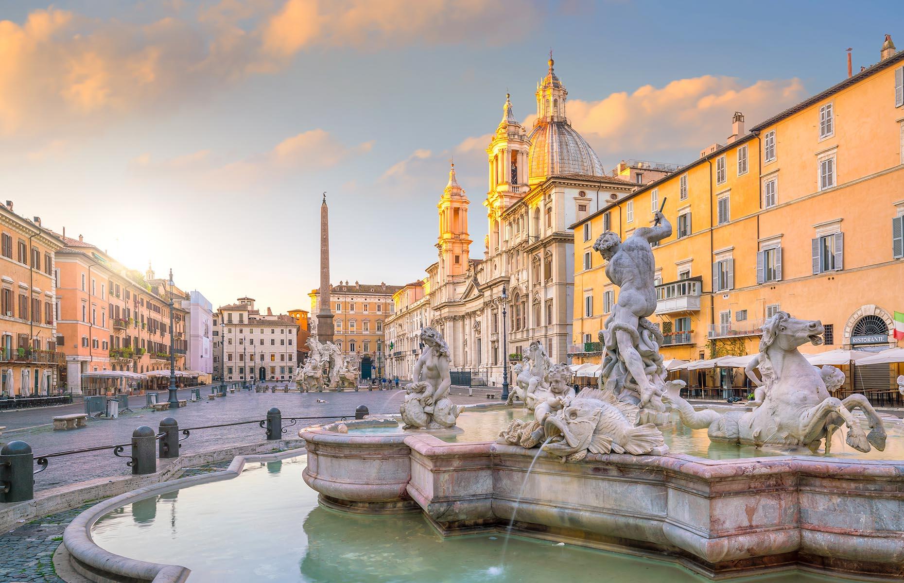 <p>Bursting with ancient monuments and picturesque piazzas, <a href="http://www.loveexploring.com/guides/64536/explore-rome-what-to-do-where-to-eat-and-sleep">Rome</a>’s historic core must be one of the world’s most beautiful. The Vatican Museums, the Colosseum, the Pantheon, Trevi Fountain and Roman Forum are among the most sought-after sights. There's also lots of charm in sipping a Campari in one of the city's squares, like Piazza Navona (pictured).</p>