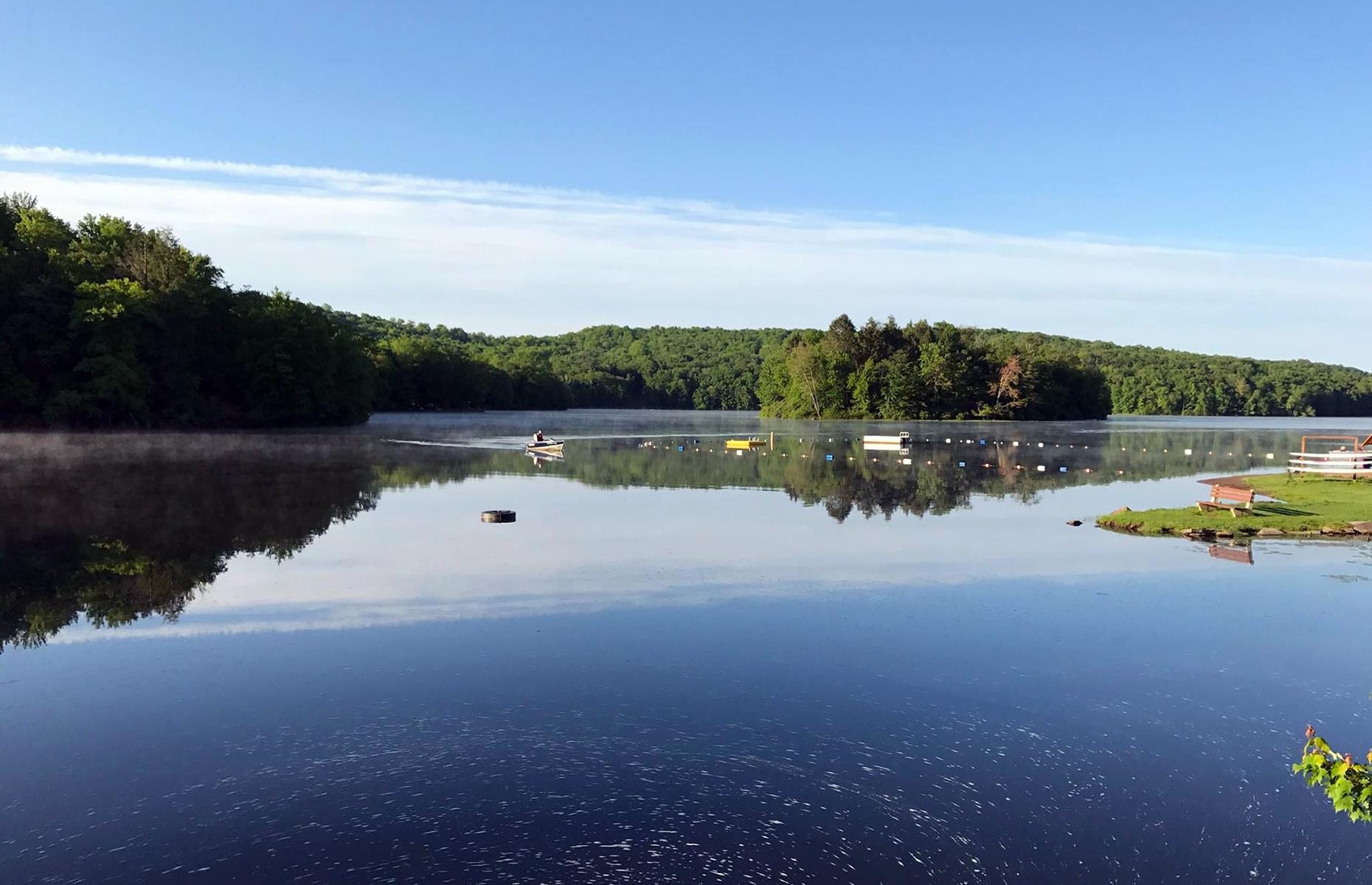 <p>Family-owned <a href="https://keenlake.com/">Keen Lake Camping</a> has been running since 1954. The site has an enviable spot in the Poconos Mountains, plus a vast, rippleless lake popular for paddle-boarding, aqua-cycling and rowing, and a sandy beach. Typically there are group games organized for the kids and also artsy activities such as ceramics classes (<a href="https://keenlake.com/announcements/">a full statement on the website</a> details what's currently available). There are full hook-up sites right by the water's edge too. </p>