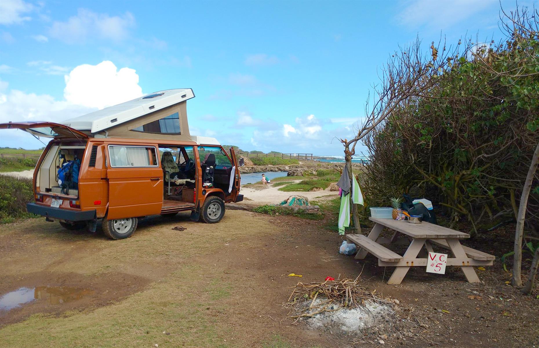 <p>Hitting the open road in Hawaii may sound like a dream – but, in reality, RVing isn't commonplace here, and most campsites, and indeed many roads, aren't geared up for motorhomes. However, there are a few exceptions. One of them is <a href="http://www.malaekahana.net/">Malaekahana Beach Campground</a> in northern Oahu: this idyllic beachfront retreat has several basic, non-electric spaces for vehicles. Once you're parked up, surfing, bodyboard and SUP lessons or rentals are usually available – <a href="https://www.malaekahana.net/north-shore-hawaii-surfboard-sup-rentals/ocean-activities-rentals">check the website</a> for details. </p>