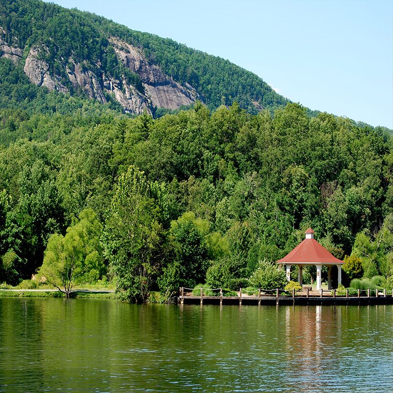 <p>Enjoy floating on the gorgeous Lake Lure with the Blue Ridge Mountains as your backdrop. The small town, which is known for being both kid-friendly and an incredibly romantic destination for couples, sits in the heart of Hickory Nut Gorge. </p>