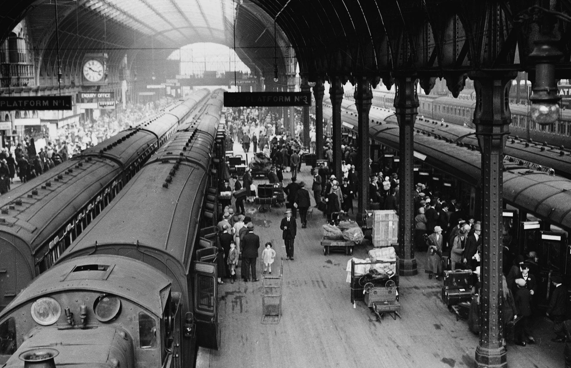 <p>As summer arrived, Paddington Station in London in June 1926 looked no different to how Stansted Airport does today before holiday season. Crowds are pictured waiting to board trains for Cornwall – an especially sough-after holiday destination for Londoners at the time.</p>