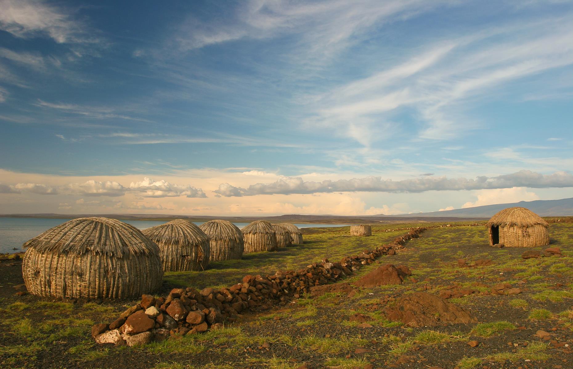 Slide 35 of 44: Few people – including foreigners and Kenyans – venture up this far, aside from the occasional anthropologist, aid worker or Christian missionary. This means Lake Turkana's communities are among the least-explored settlements on the African continent.