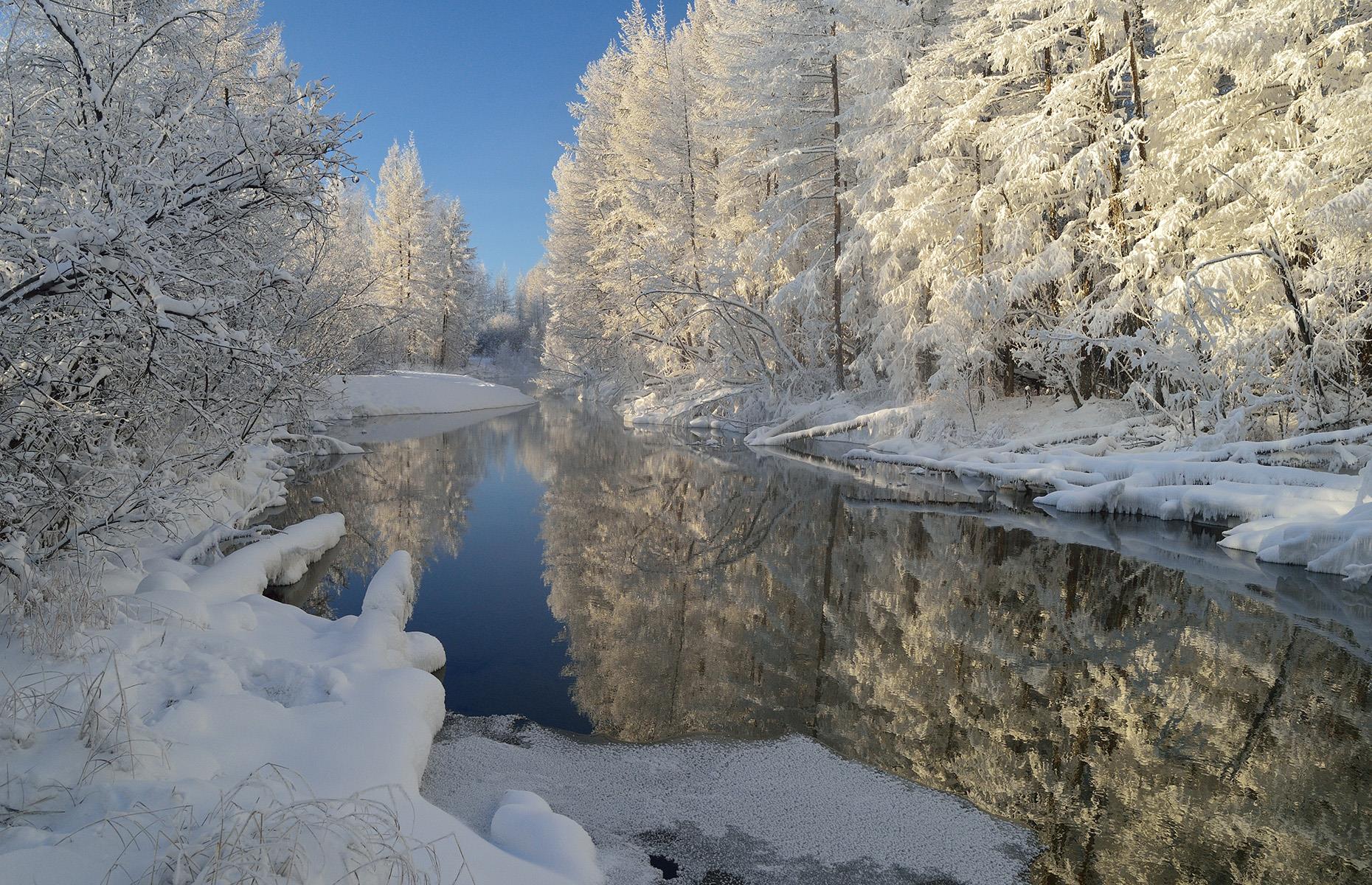 Slide 6 of 44: Thanks to its remoteness, Sakha has a bounty of untouched natural wonders, from glassy lakes to glaciers, and it's where many ancient woolly mammoth fossils have been discovered. Caked in sparkling snow for much of the year, the region is at its most spectacular in winter.
