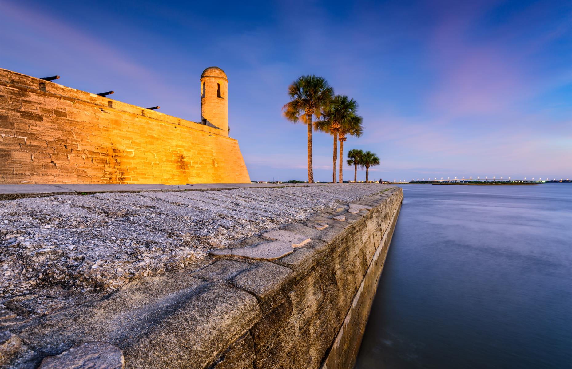 <p>Brooding on the banks of the Matanzas River, Castillo de San Marcos is one of the most important historic forts in the USA, not least because of its age. It dates to the 17th century, making it the country’s oldest masonry fortress. It was built by the Spanish, when Florida was under Spanish rule, and suffered two major sieges over the centuries – one in 1702 and one in 1704, both led by English forces. You can typically explore the fortress (check <a href="https://www.nps.gov/casa/index.htm">the NPS site</a> for details) and <a href="https://www.nps.gov/casa/learn/photosmultimedia/virtualtour.htm">virtual tours</a> are also available.</p>