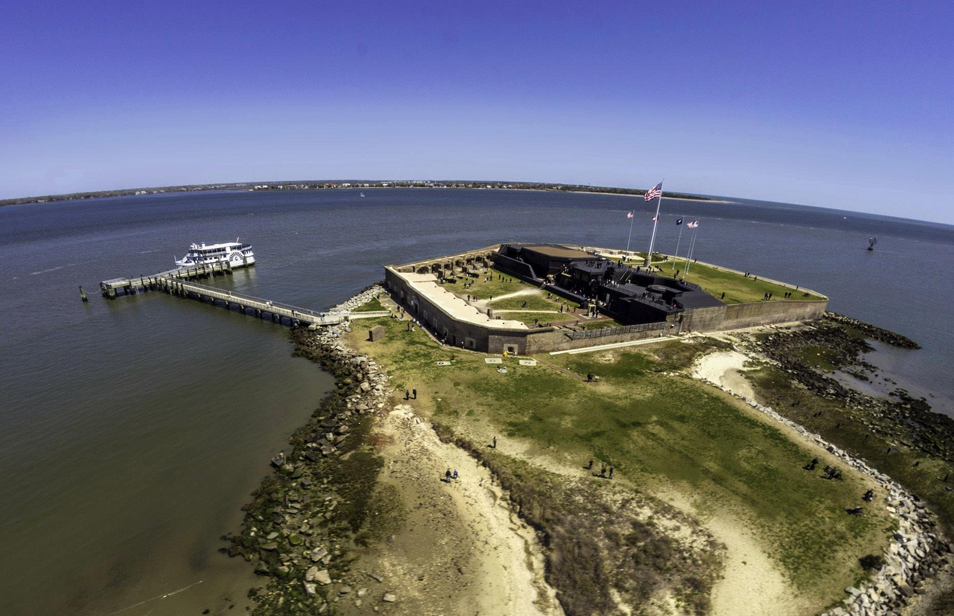 <p>In 1861, the first shots of the bloody American Civil War were fired from Fort Sumter, a garrison with a strategic position at the mouth of Charleston Harbor. It played a key role throughout the conflict and the immaculately preserved fort ruins remain today. Guided tours of the historic site, which is accessible only by boat, are usually available, but check <a href="https://www.nps.gov/fosu/planyourvisit/guidedtours.htm">the NPS website</a> for current details.</p>