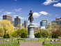 Public Garden in Boston, Massachusetts. The equestrian George Washington statue was created in 1867.