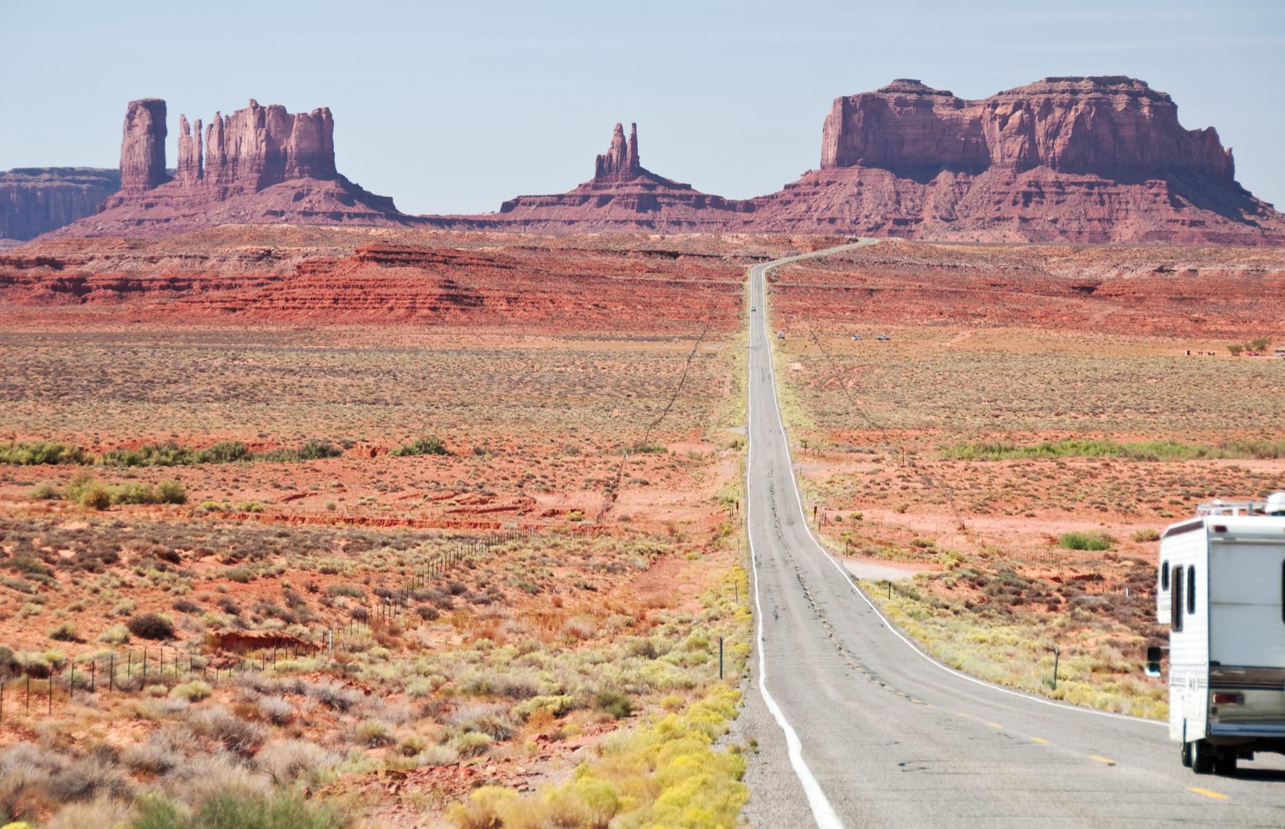 <p><a href="https://monumentvalleyview.com/campground/">The View Campground</a>, due to reopen on 1 August, is perfectly placed for watching the sunset as it paints Monument Valley’s famous sandstone buttes with rich, glowing shades of red and apricot. There are no hook-ups but being surrounded by Utah’s red desert sands or hunkering down under a duvet of stars tends to put little matters like that into perspective.</p>