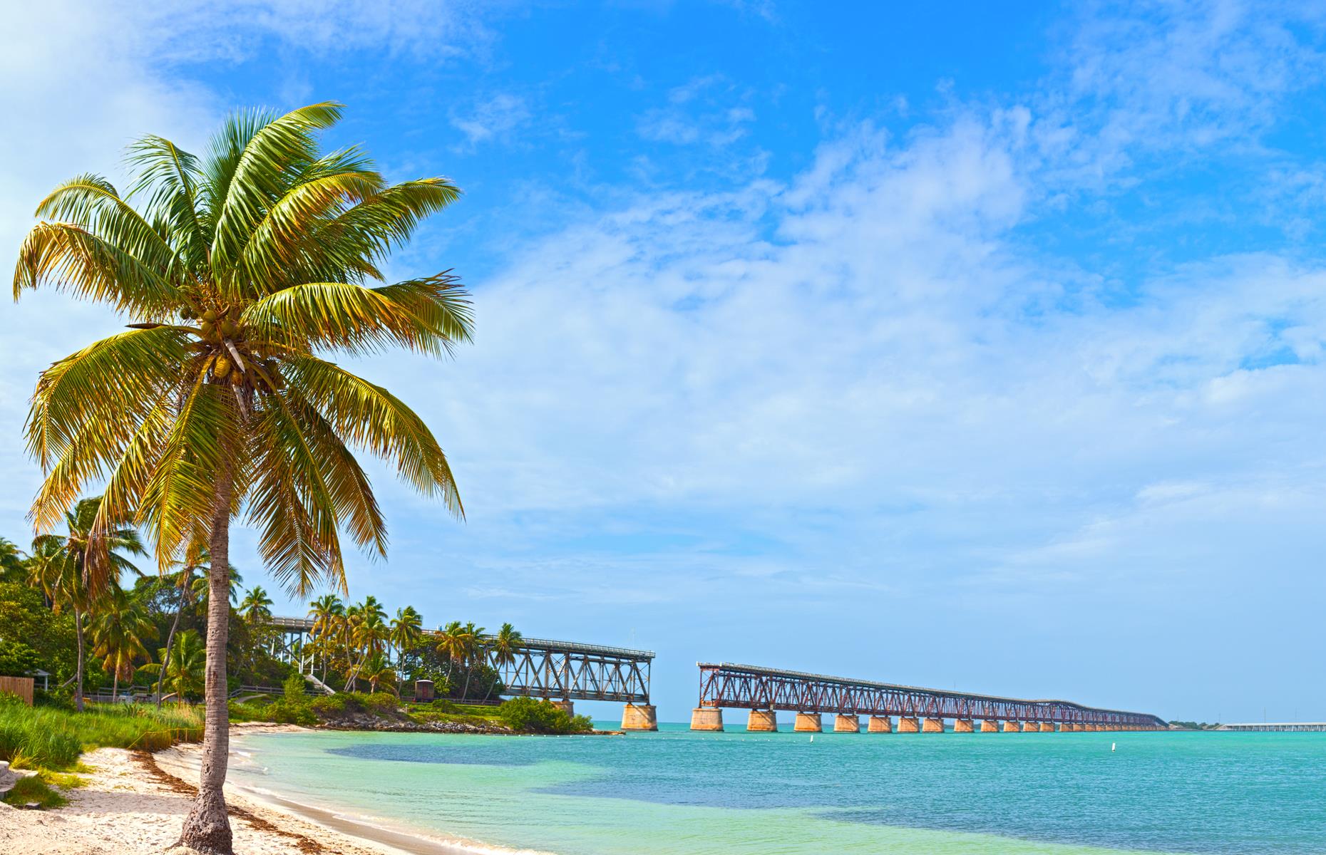 <p>Sites fill fast at this idyllic state park in the <a href="https://www.loveexploring.com/guides/73827/explore-the-florida-keys-where-to-stay-what-to-eat-the-top-things-to-do">Florida Keys</a>, and some campgrounds have been closed (<a href="https://www.floridastateparks.org/BahiaHonda">the website has up-to-date information</a>). With ghostly pale beaches, spindly palm trees and an endless expanse of blue, it’s paradise. Those who don’t nab an overnight spot should still plan to spend a few hours here, if day access is open. There are usually plenty of places to park right by the sand and enjoy views of old Bahia Honda State Bridge, a remnant of Henry Flagler’s Overseas Railroad.</p>