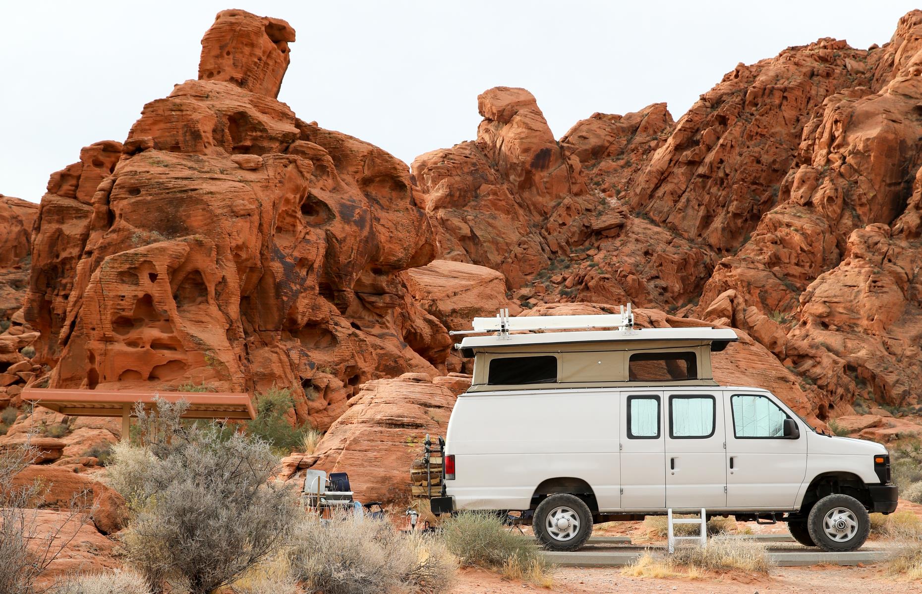 <p>Nevada’s <a href="http://parks.nv.gov/parks/valley-of-fire">Valley of Fire</a> wasn’t named lightly. This is 40,000 acres of blazing, swirling red and orange sandstone, with peaks, arches, stacks and slot canyons popping against a backdrop of pale gray limestone mountains. Arch Rock Campground, named for one of the park’s most famous structures, is right at the heart of it. Overnight campers can start the day watching the first rays of sun illuminate the rock and end it under a carpet of stars. Now read <a href="https://www.loveexploring.com/galleries/94776/99-beautiful-things-we-love-about-america">99 things we love about America</a>.</p>