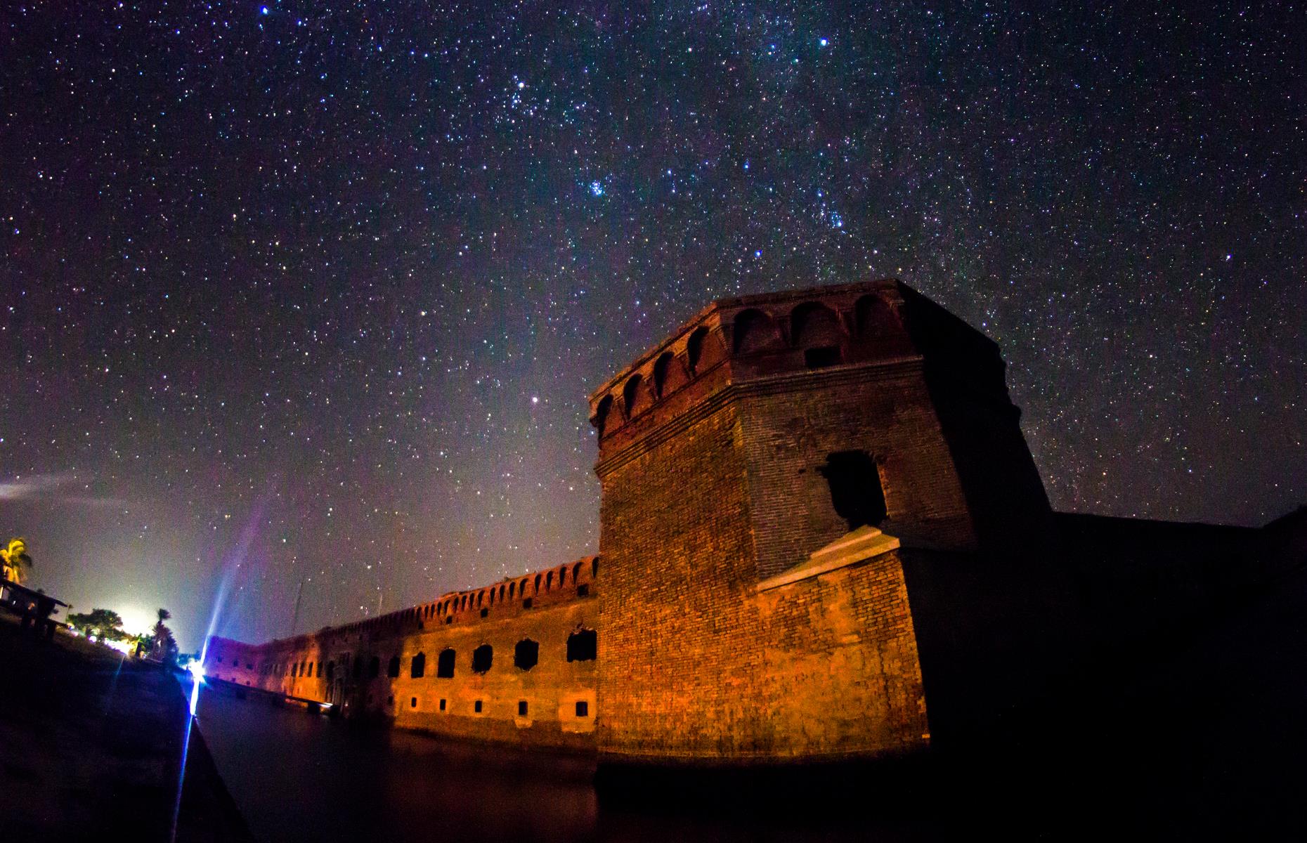 <p>There’s nowhere else quite like Florida’s hidden oasis, Dry Tortugas National Park. Comprised of seven little islands found some 69 miles (111km) from Key West, the park is famous for the striking 19th-century Fort Jefferson, plus its abundance of sea turtles. It’s no wonder the islands’ dark skies are so remarkable, scattered as they are deep in the Gulf of Mexico. The campground on Garden Key is <a href="https://www.nps.gov/drto/planyourvisit/camping.htm">now open</a> too.</p>