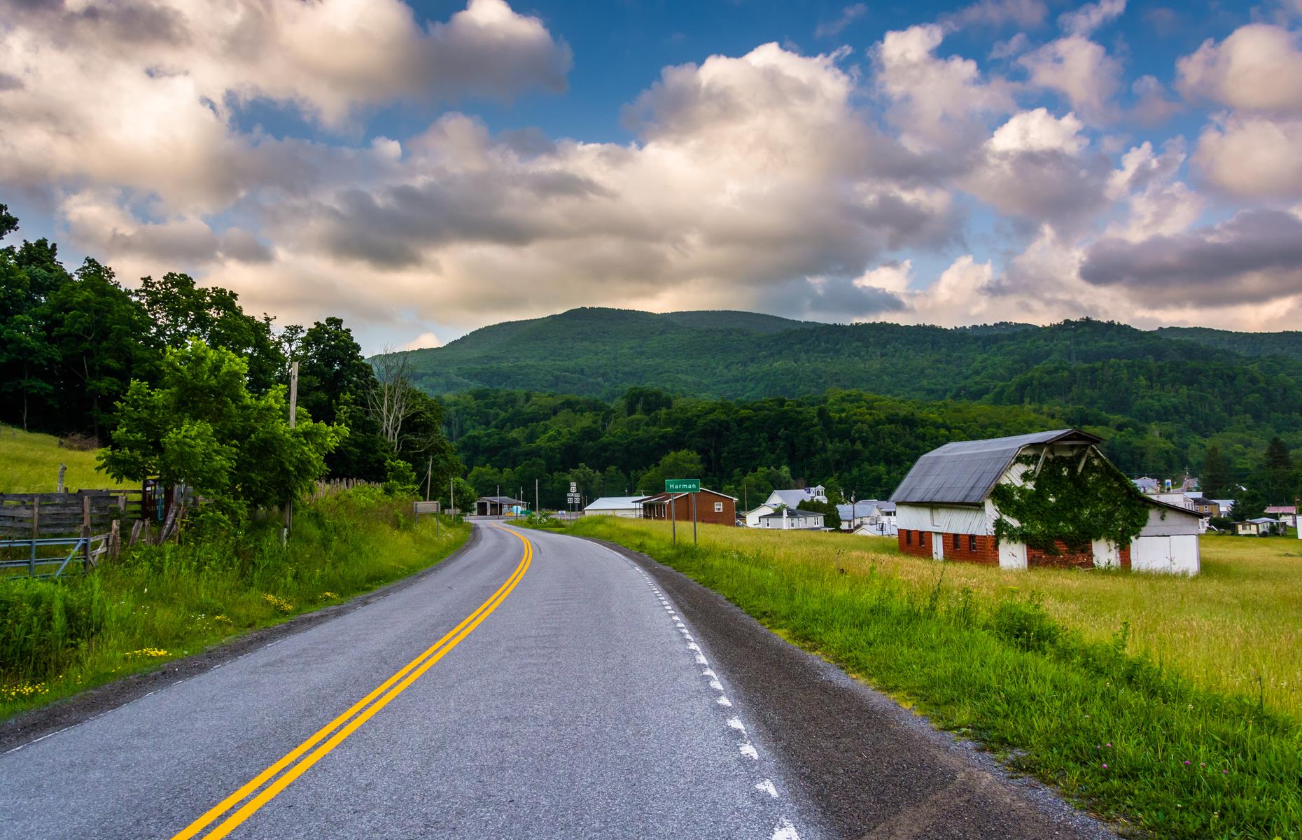 <p>Beginning in Fairmont, this route to Harman travels via the small city of Thomas, where it joins the scenic Route 32 (pictured), carving its way through the Canaan Valley. The trip needs at least two hours and 10 minutes of driving time and whizzes through 85 miles (137km) of green scenery, punctured by pocket-sized towns. </p>