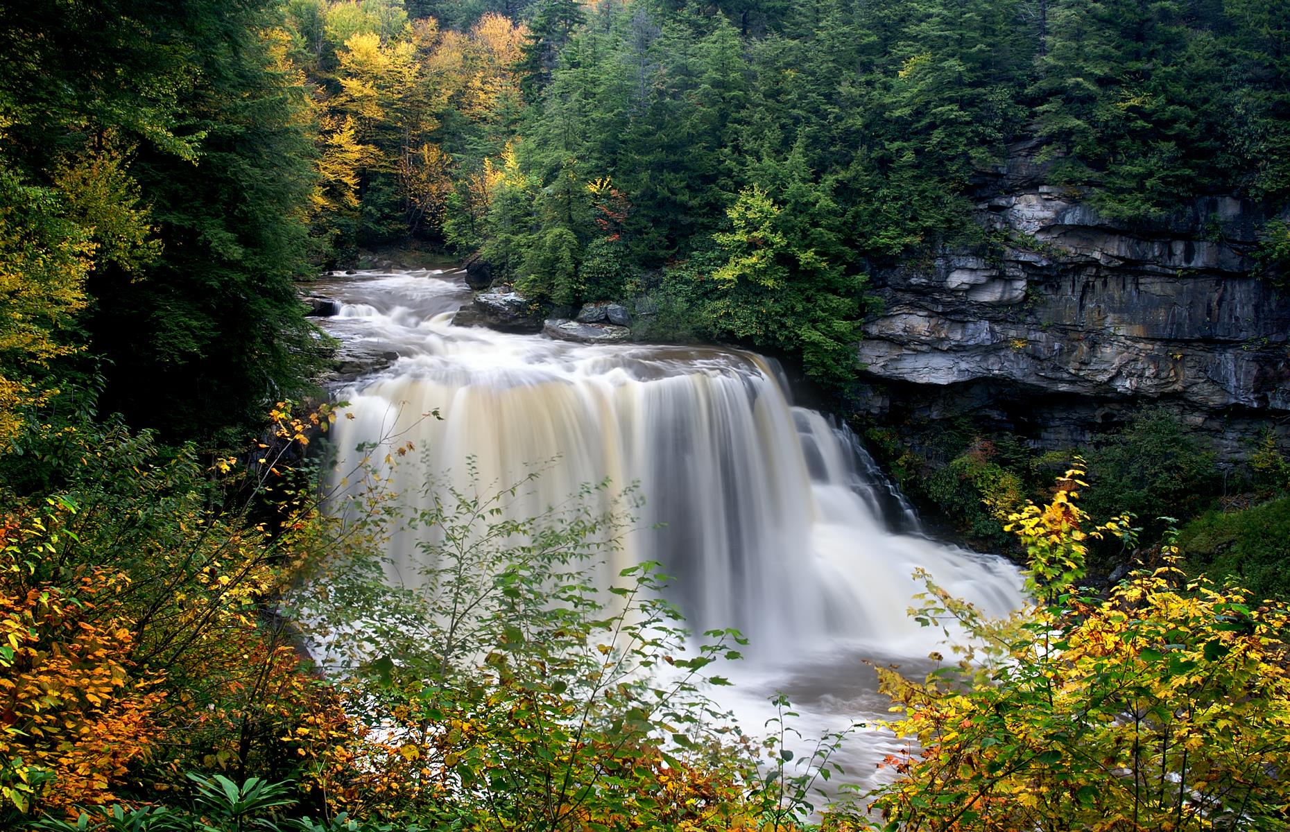 <p>This route passes by the Canaan Valley Resort State Park, where 18 miles (29km) of trails reveal the preserve’s wildlife and wildflowers and skiers and ice-skaters typically descend in winter. There’s also Blackwater Falls State Park, named after a 57-foot (17m) watery cascade (pictured), unique for its orange hue. The West Virginia park service encourages visitors to check <a href="https://wvstateparks.com/travel-alert/">this travel advisory page</a> before setting out. Route 32 trails off in Harman, which has several nearby campgrounds and cabin complexes. <a href="https://www.loveexploring.com/galleries/96880/americas-most-beautiful-waterfalls?page=1">See more of America's most beautiful waterfalls here</a>.</p>