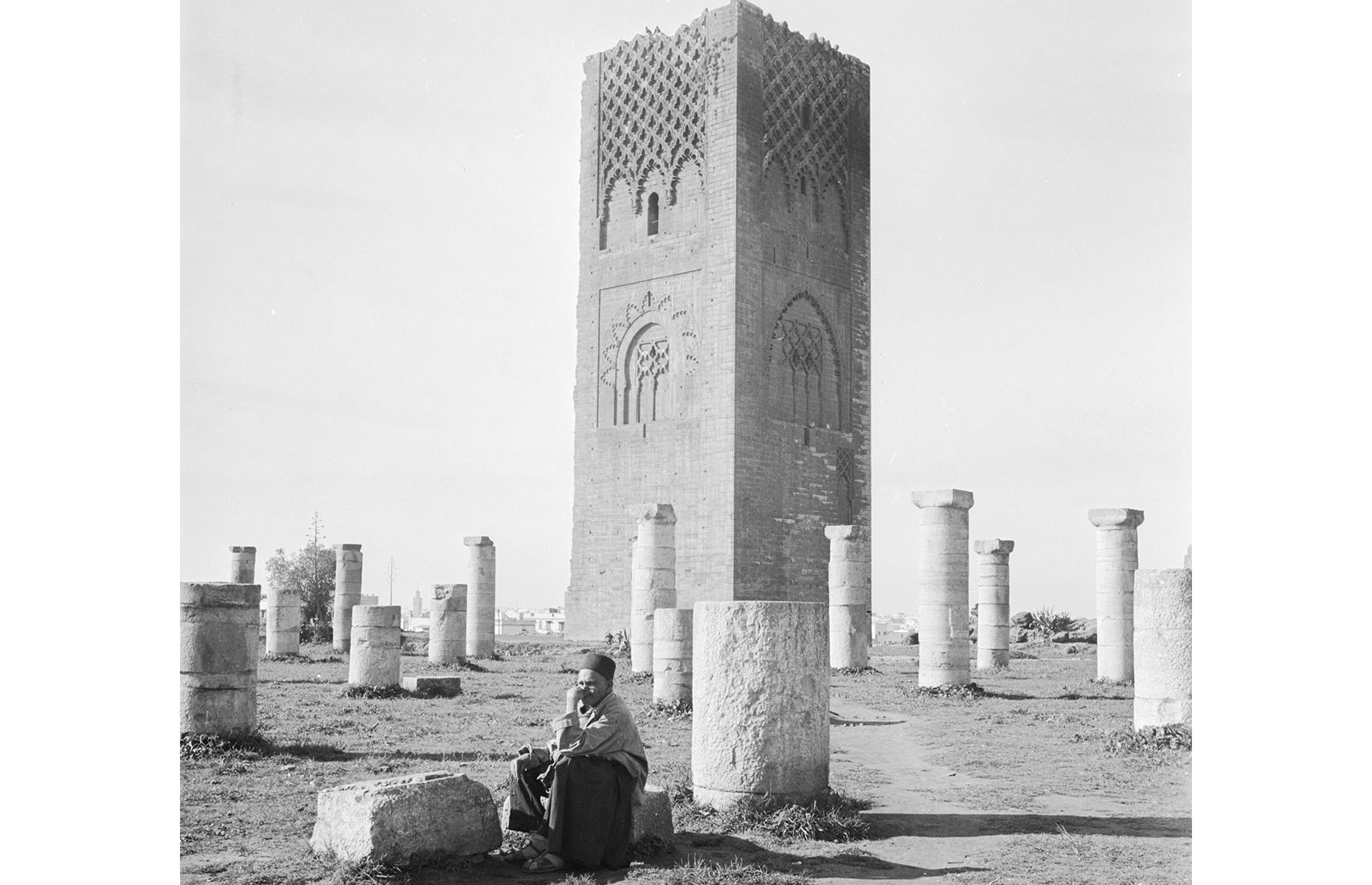 Slide 4 of 31: The Hassan Tower, in Morocco’s capital, was an ambitious project dreamt up in the 12th century by Caliph Abu Yusuf Yaqub al-Mansur, who ruled from 1184–99. The caliph was well known for his grandiose building plans and this Rabat tower was to be the mother of them all. It was intended to be part of a titanic mosque – the largest in the world in fact – and it would be the biggest minaret on the planet too. Building began in 1195.