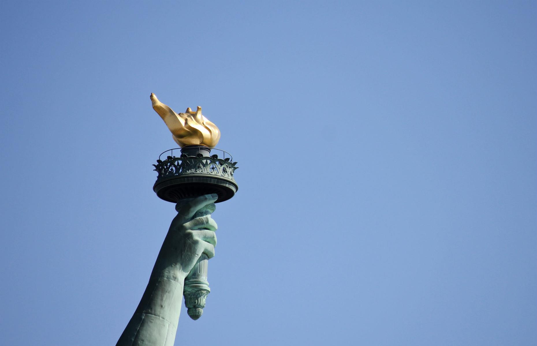 Slide 41 of 45: A little-known fact about the Statue of Liberty is that there is an observatory inside the torch, the statue’s highest point. However, it’s off-limits to visitors, and has been ever since 1916. That year, German spies blew up a nearby munitions depot and the resulting explosion caused significant damage to the torch. Although the damage has since been repaired, the torch has never been reopened to the public. The landmark has not yet reopened due to the ongoing pandemic, check here for details on a phased reopening.