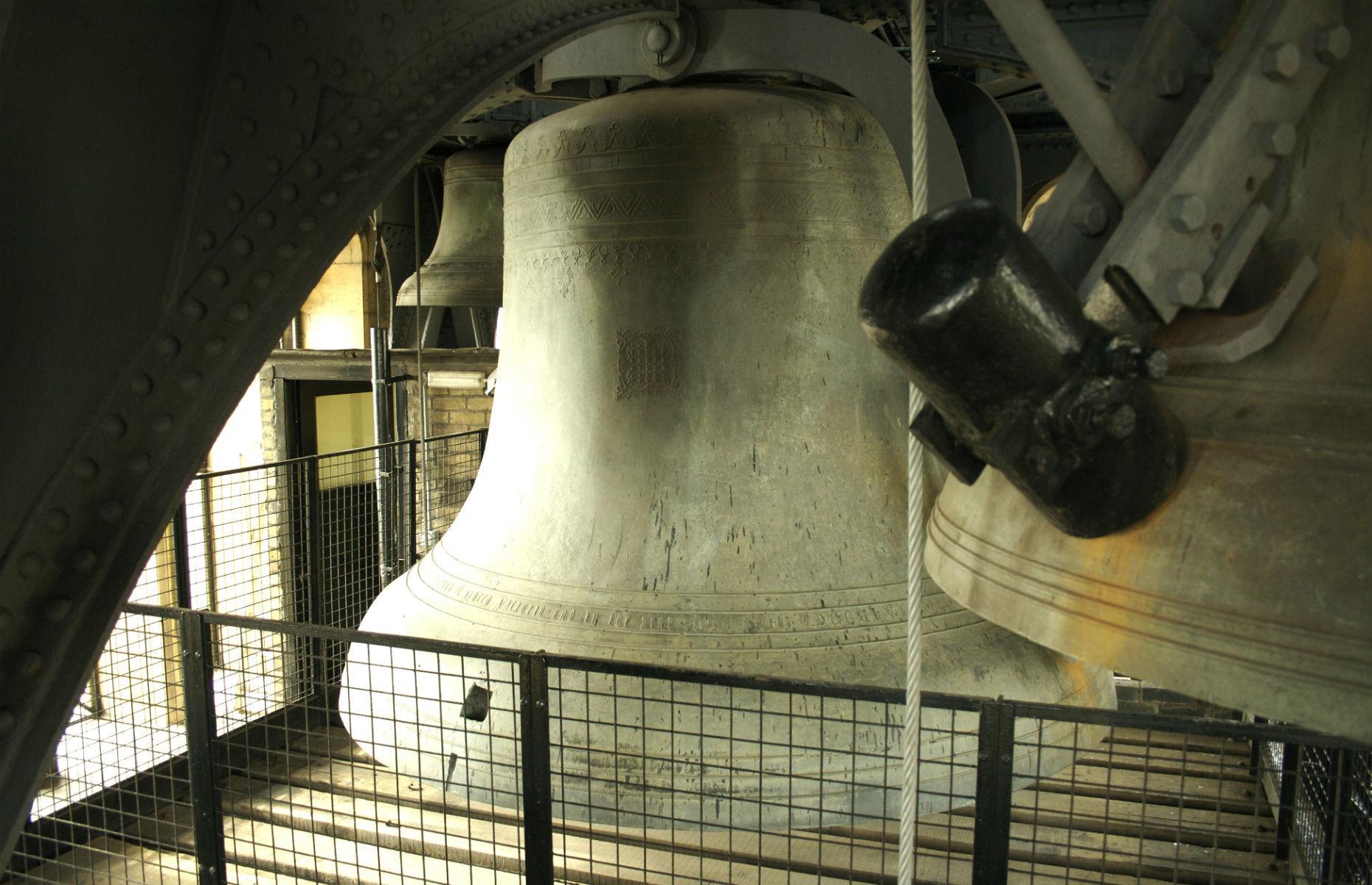 Slide 21 of 45: Despite its famous gong sound – which won't sound again until 2021 – Big Ben is far from perfect: it’s cracked. In 1859, a new bell that had replaced a previously broken one also cracked, meaning Big Ben didn’t chime for four years. The solution, rather than a third new bell, was to turn it so the hammer struck a different spot. The hammer was also replaced by a lighter version, and a square was cut into the bell to stop the crack from spreading. Tower tours are currently suspended while works take place, but there are free monthly talk and virtual tours available instead. 