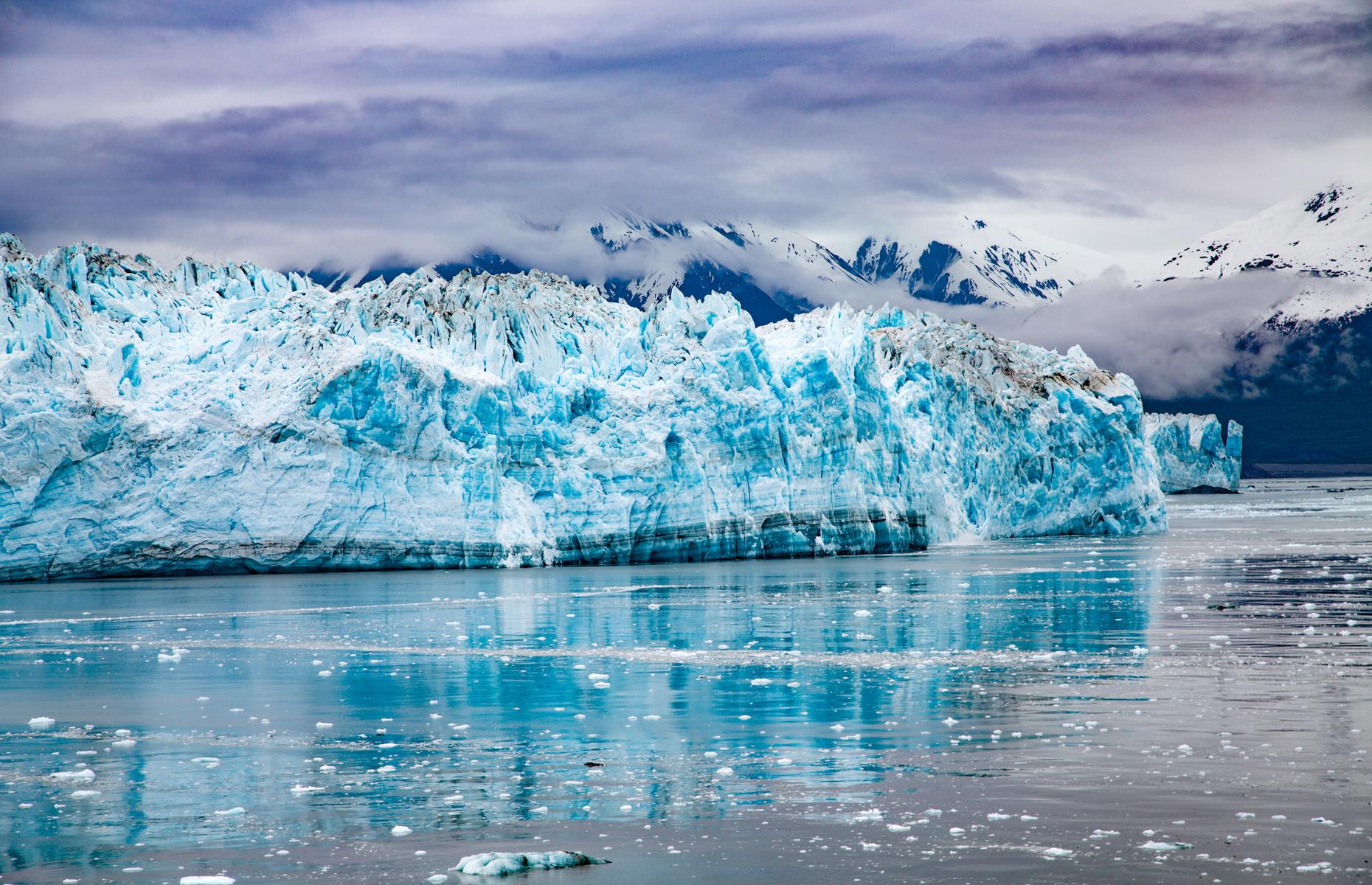 <p>The Hubbard Glacier is one of Alaska's most impressive. It's situated in the eastern part of the state, off the coast of Yakutat, and is a gargantuan six miles-plus wide and 400-feet (122m) tall at its highest point. The blue-hued beast is well-known for being "active", slowly advancing through the gulf, rather than retreating like many other of the world's glaciers.</p>