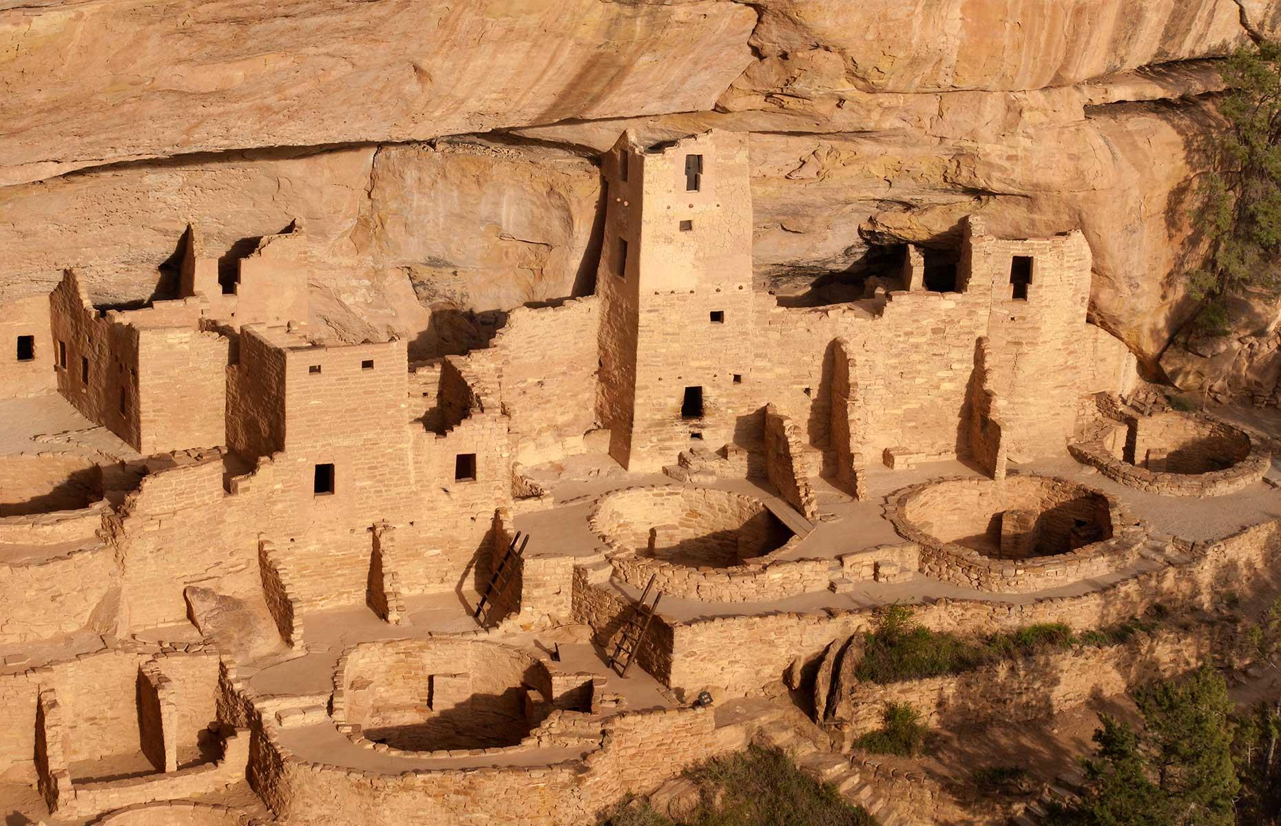 <p>Tucked into the cliffs in the Mesa Verde National Park, you’ll find Cliff Palace, the largest such dwelling in North America. Built by the Ancestral Puebloans between about 1190 and 1260 AD, this magnificent 150-room site is one of the most beautifully preserved ruins in the USA. Usually there are guided tours – although you’ll need to be relatively fit as the hour-long walk involves a 100-foot (30m) vertical climb, stone stairs and ladders too. While tours are currently canceled due to COVID-19 there are stunning viewpoints from the Mesa Top and Cliff Palace Loop Roads.</p>