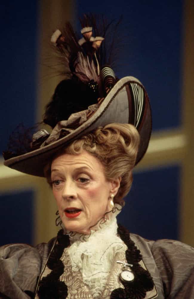 <p>In 1993, Maggie Smith played the haughty and aristocratic Lady Bracknell on stage at the Aldwych Theatre in London.</p>