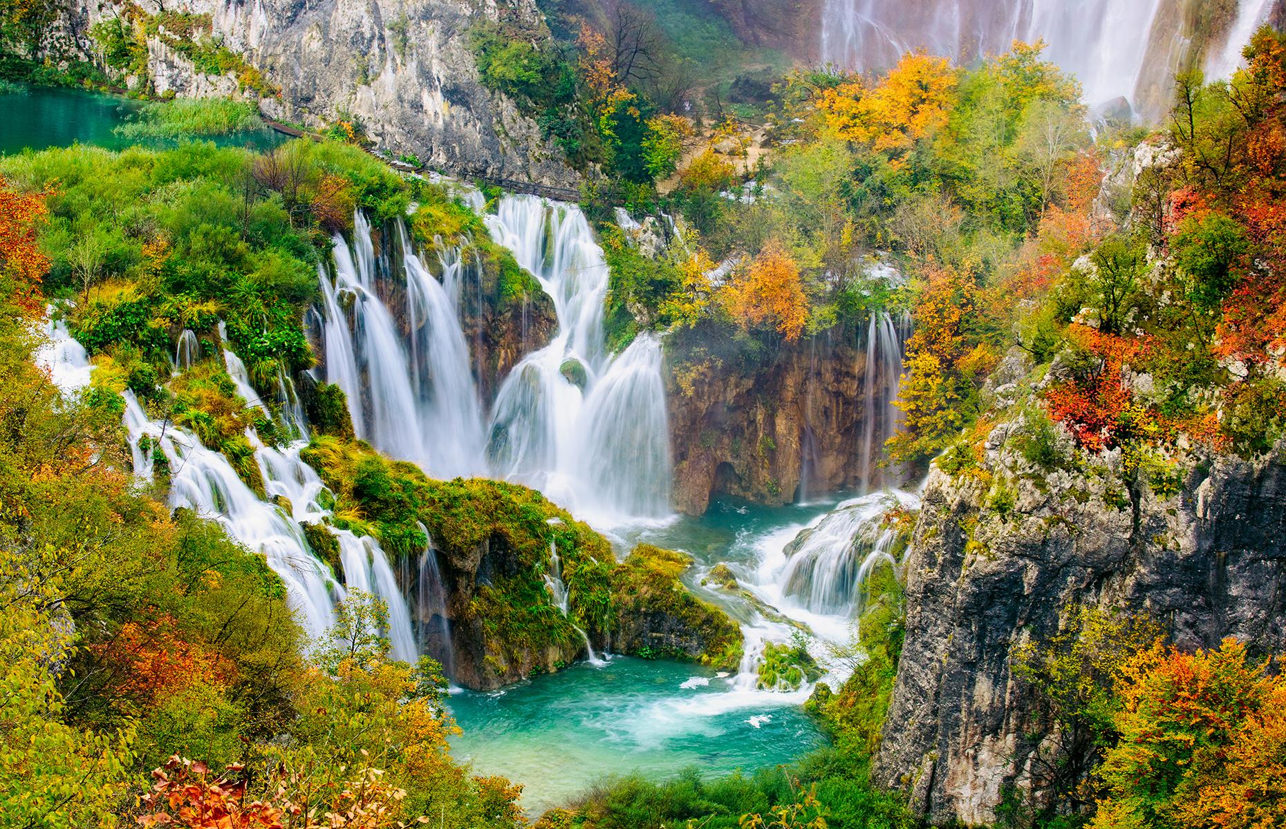 <p>Covering almost 115 square miles, Plitvice Lakes National Park is found near the Bosnia and Herzegovina border, two hours south by car from Zagreb in Croatia. The park, founded in 1949, is famous for its collection of 16 crystal clear, color-changing lakes – they morph between shades of green and blue due to their high mineral content – plus over 90 waterfalls. It's a truly magical landscape. Here are <a href="https://www.loveexploring.com/galleries/87970/stunning-pictures-of-europes-best-national-parks?page=1">stunning pictures of Europe's best national parks</a>.</p>