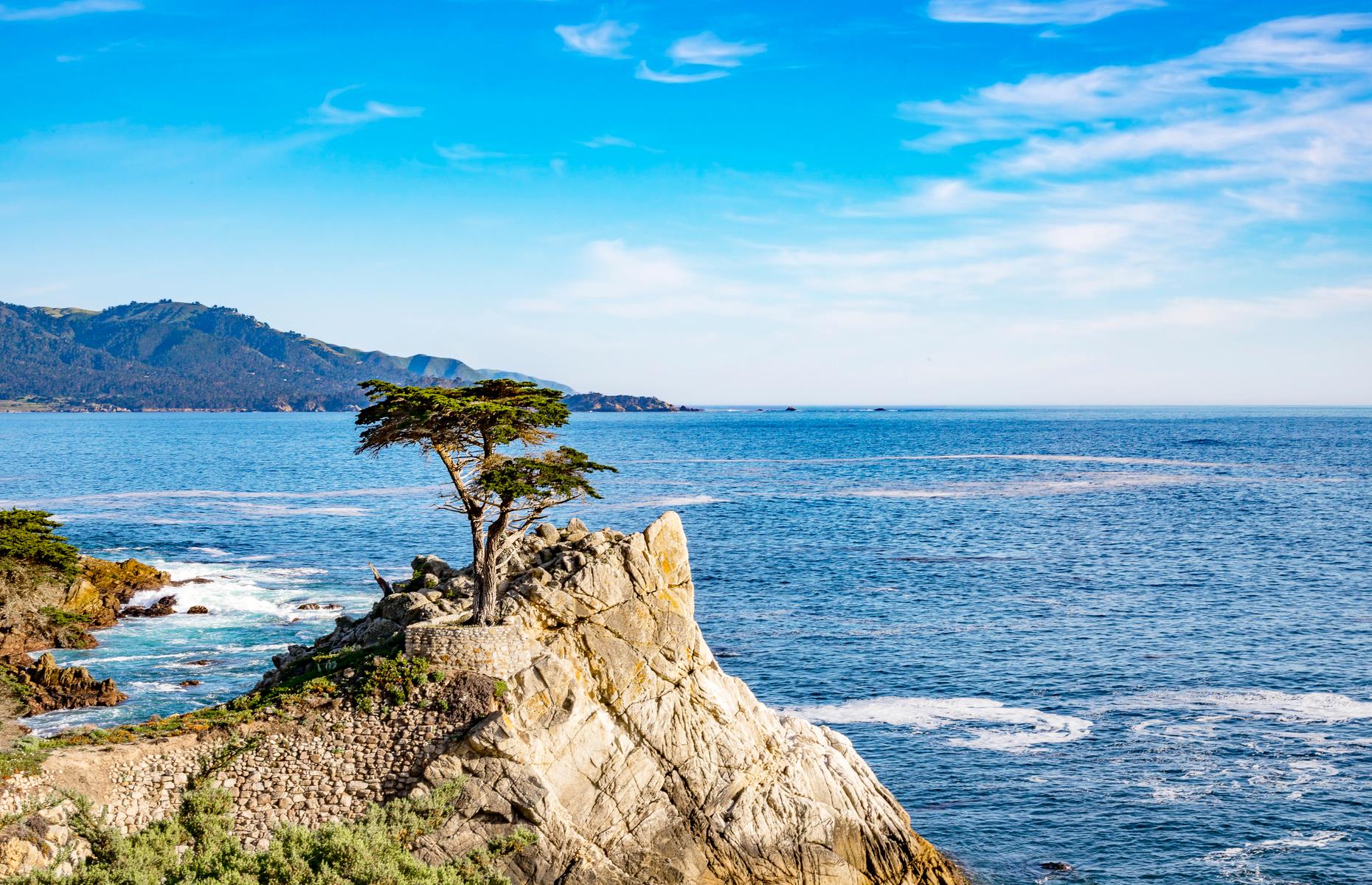 <p>Think of this as a road trip within a road trip. A short detour from the Pacific Coast Highway or Highway 1, <a href="https://www.pebblebeach.com/17-mile-drive/">the route</a> loops past pebble and sand beaches, skimming low by the ocean and through pine forest. It costs $10.50 per vehicle to enter, but it’s worth it – if only to meet Lone Cypress (pictured), a solitary tree perched on a bluff, and to peek at harbor seal pups (from a distance) at Fanshell Beach.</p>