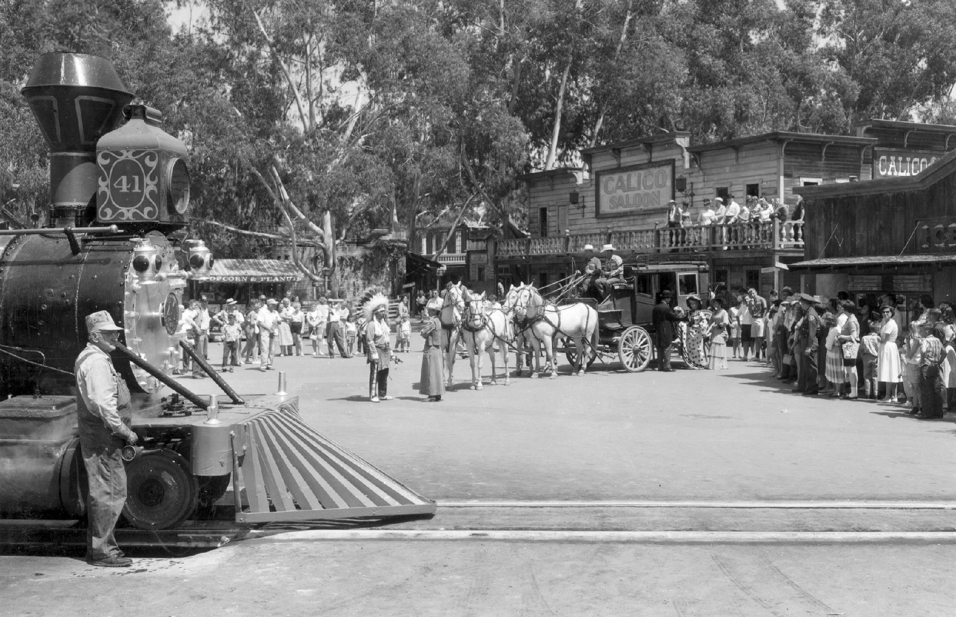 Slide 10 of 35: Fast-forward to the 1960s and the park was in full swing. Attractions such as the Calico Mine Ride, which plunges passengers into the depths of a replica gold mine, and the Calico Railroad (pictured left) helped cement Knott's Berry's status as one of America's best-loved amusement parks. Decades later, the park still booms with plenty of thrill rides, live entertainment and even a hotel thrown into the mix.