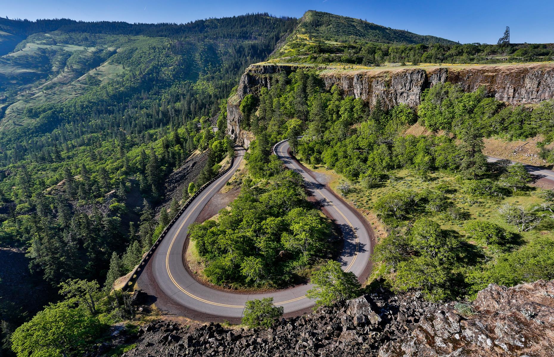 <p>Nicknamed “King of Roads”, this <a href="https://traveloregon.com/things-to-do/trip-ideas/scenic-drives/the-historic-columbia-river-highway/">designated National Historic Landmark</a> runs along the vertiginous walls of the Columbia River Gorge for 70 breathtaking miles (113km). There are several scenic overlooks along the route, with the Portland Women’s Forum State Scenic Viewpoint among the most popular thanks to vistas of basalt cliffs plunging into the river. Now discover <a href="https://www.loveexploring.com/galleries/83711/the-most-beautiful-weekend-road-trip-in-every-state?page=1">the most beautiful weekend road trip in every state</a>.</p>