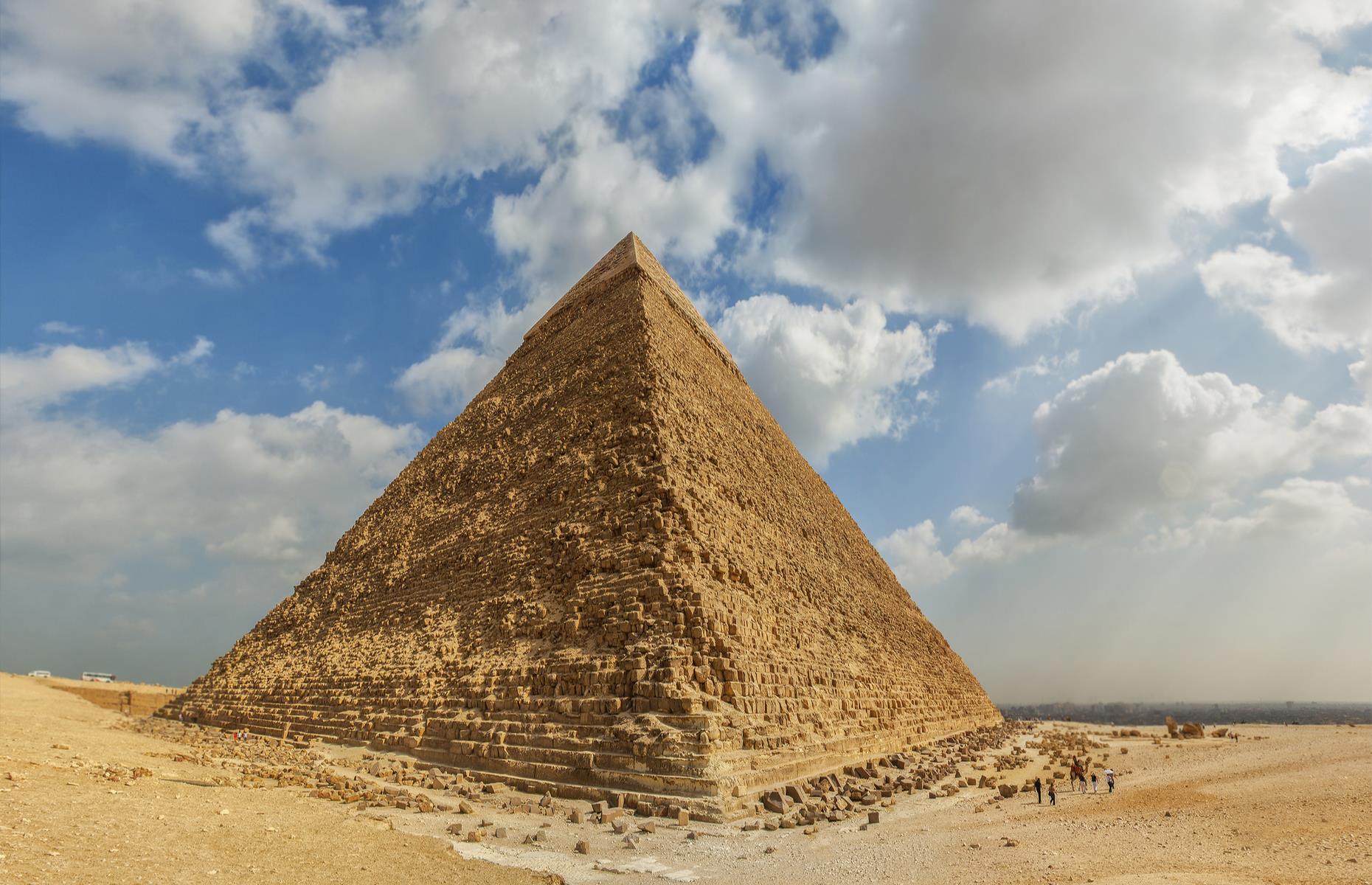 Slide 45 of 50: It has long been a mystery as to how the towering Great Pyramid was constructed more than four millennia ago. But a group of archaeologists from Cairo's French Institute for Oriental Archaeology and the University of Liverpool think they've cracked it. In an ancient quarry in Hatnub, where it's thought the pyramids' building blocks were made, the team discovered remains of a curious contraption, dating back to the era when the structures were erected.  Now test your knowledge: Can you guess these world-famous landmarks from their close-ups?