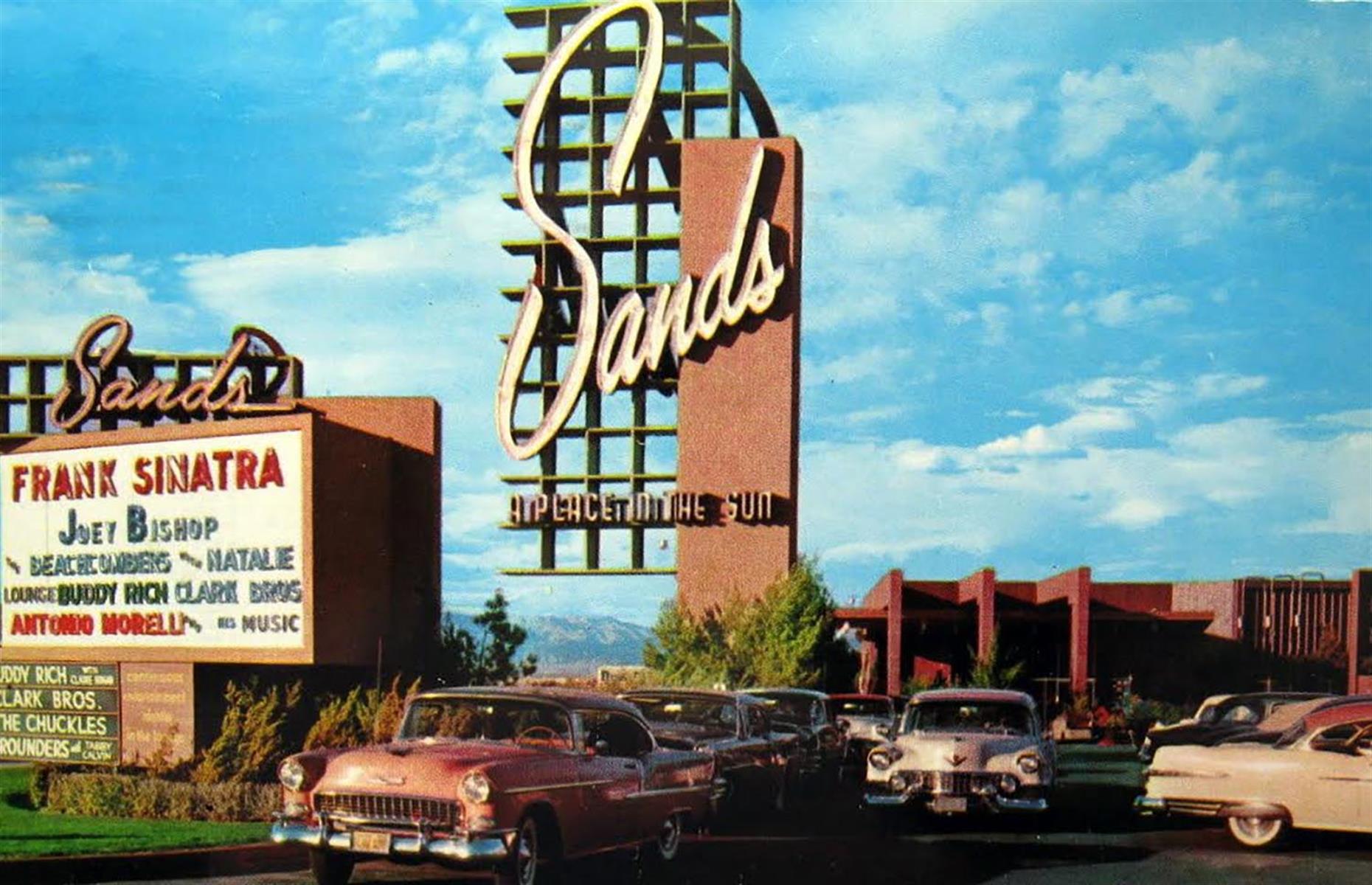Slide 17 of 34: Several of Sin City's most famous hotels opened in the 1950s, solidifying Las Vegas' position as the gambling and entertainment capital of the US. In 1952, the Sahara and the Sands opened, and Riviera, Royal Nevada and Dunes followed in 1955. Tropicana launched on 4 April 1957 and Stardust – the largest Nevada hotel at the time – opened in 1958. Collectively, these hotels are largely responsible for bringing about Las Vegas' Golden Age.