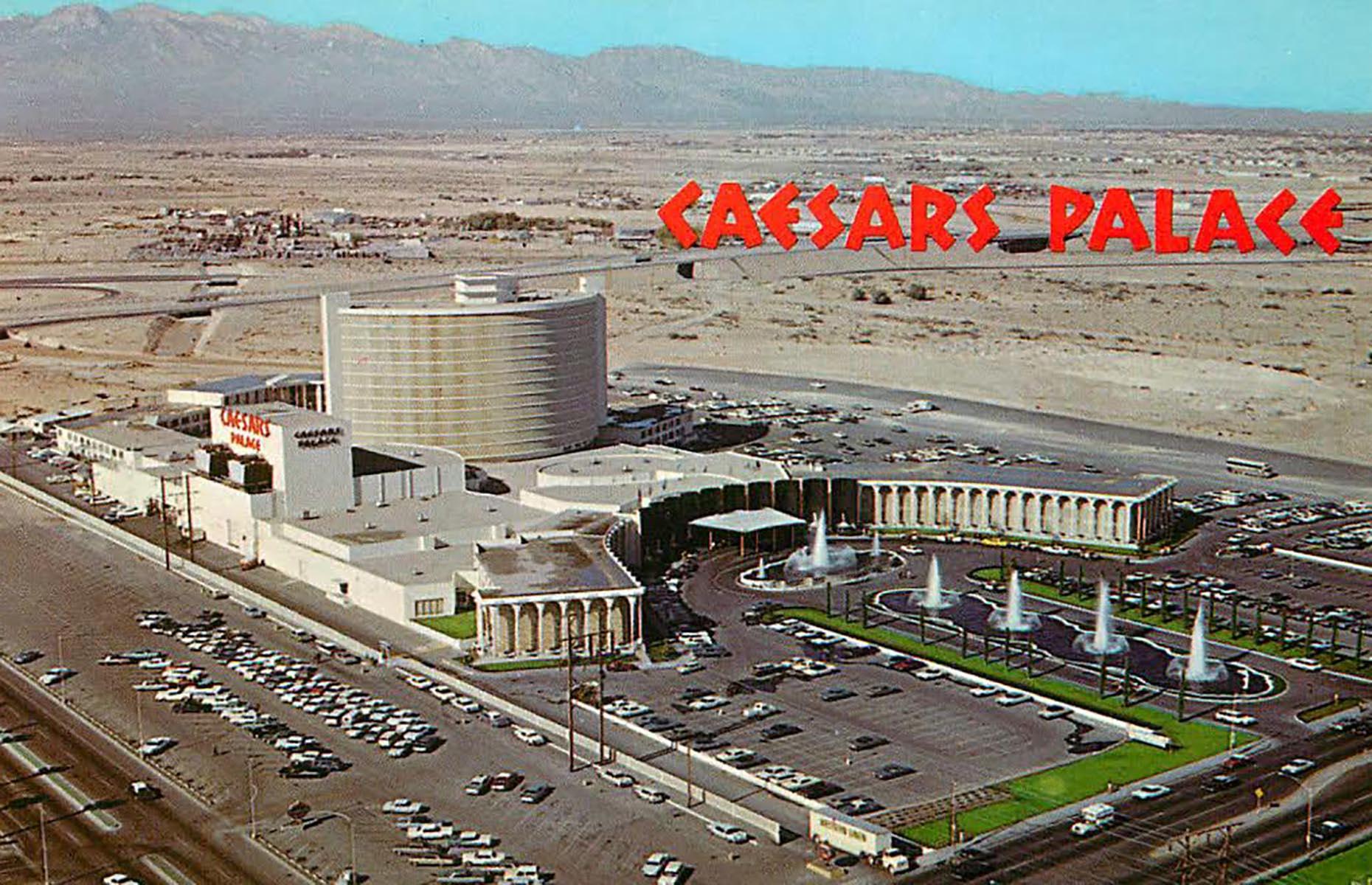 Slide 23 of 34: By the late 1960s, it was clear that to compete with existing hotels and casinos, new ventures would have to be special. Cue Caesars Palace and the Circus Circus. Opened in 1966 and 1968 respectively, both hotels were banking on their themed decor to bring in the dollars. Caesars Palace (pictured here in 1970) took inspiration from the Roman Empire, complete with marble columns and statues while the Circus Circus' main structure was designed as a giant circus tent – these hotels were first to set the trend for themed hotels in Vegas.