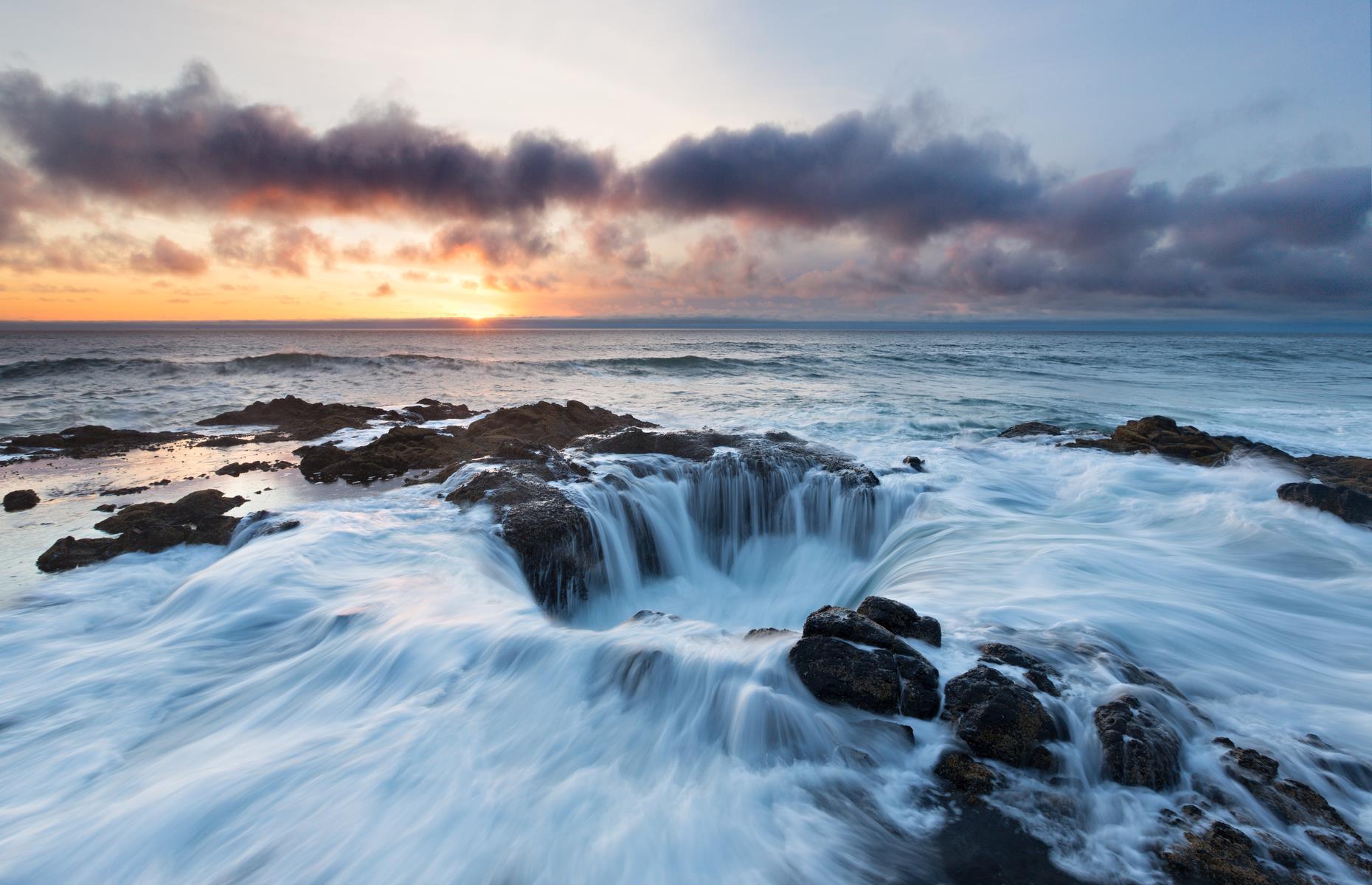 <p>America’s oddities aren’t limited to quirky cafés and giant sculptures. Sometimes, the natural world rivals the human imagination when it comes to strangeness. Take Thor’s Well, for example. Dubbed the ‘Drainpipe of the Pacific’, it sucks in water and swirls it around before spurting it out with optimum drama. It can be viewed from a safe distance from the parking area at Cook’s Chasm, off the coast-skimming US 101. These are <a href="https://www.loveexploring.com/galleries/89122/the-most-magical-places-on-earth">the most magical places on Earth</a>.</p>