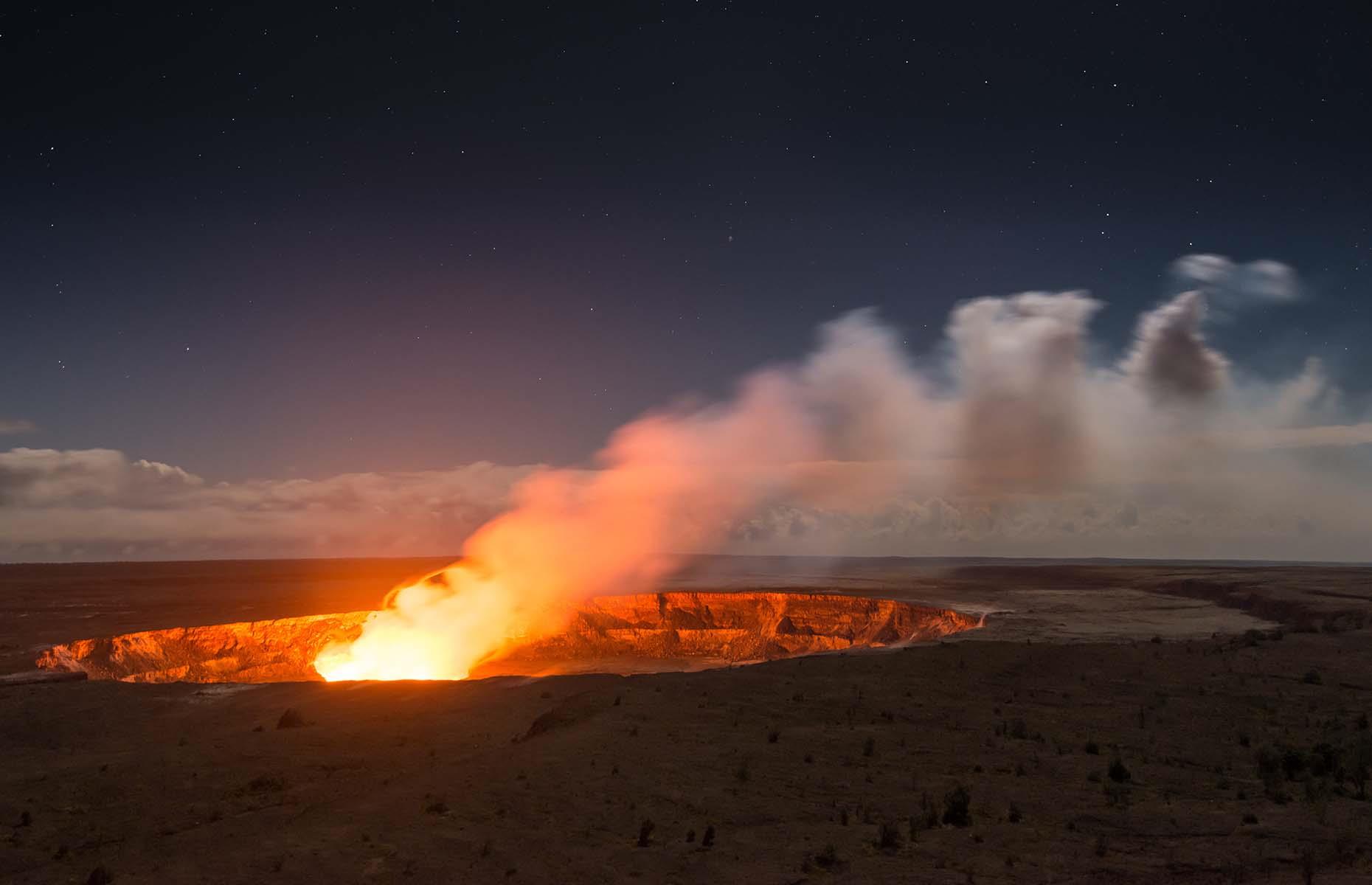 Kīlauea, on Hawaii’s Big Island, had been constantly erupting molten lava since 1983 until the eruption was finally declared to have ended on 5 December 2018 after 90 days of inactivity. The name Kīlauea means much spreading or spewing in Hawaiian – a reference to its frequent outpouring of lava that flows into the ocean.