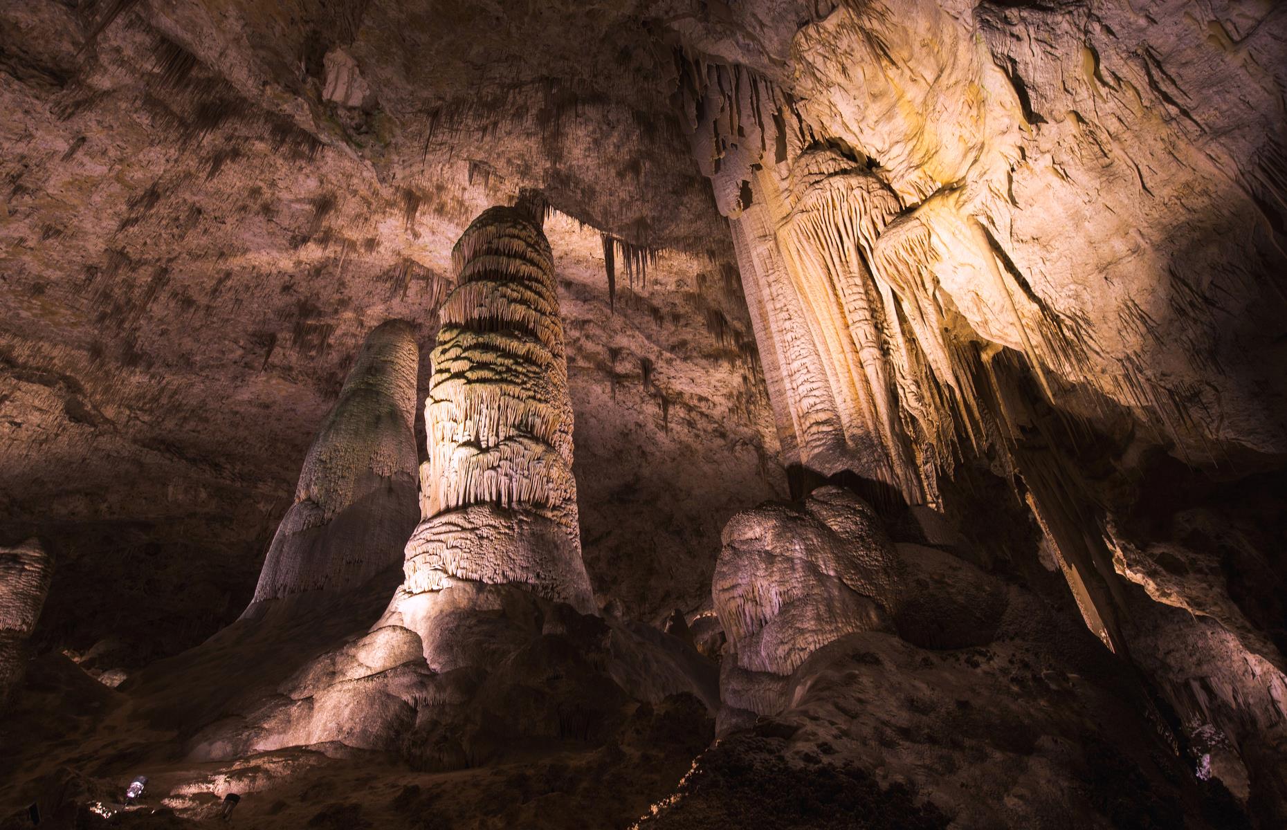 <p>Over 119 caves make up New Mexico’s <a href="https://www.nps.gov/cave/index.htm">Carlsbad Caverns</a>. Within this vast cave network, 750-feet (229m) deep underground, is the so-called Big Room, a chamber so huge it could hold over six football pitches. The caves are home to half a million bats who can be seen swirling out into the night sky at dusk. Entry tickets are <a href="https://www.nps.gov/cave/planyourvisit/reopening.htm">currently limited</a> due to COVID-19 and available on a first-come, first-serve basis.</p>