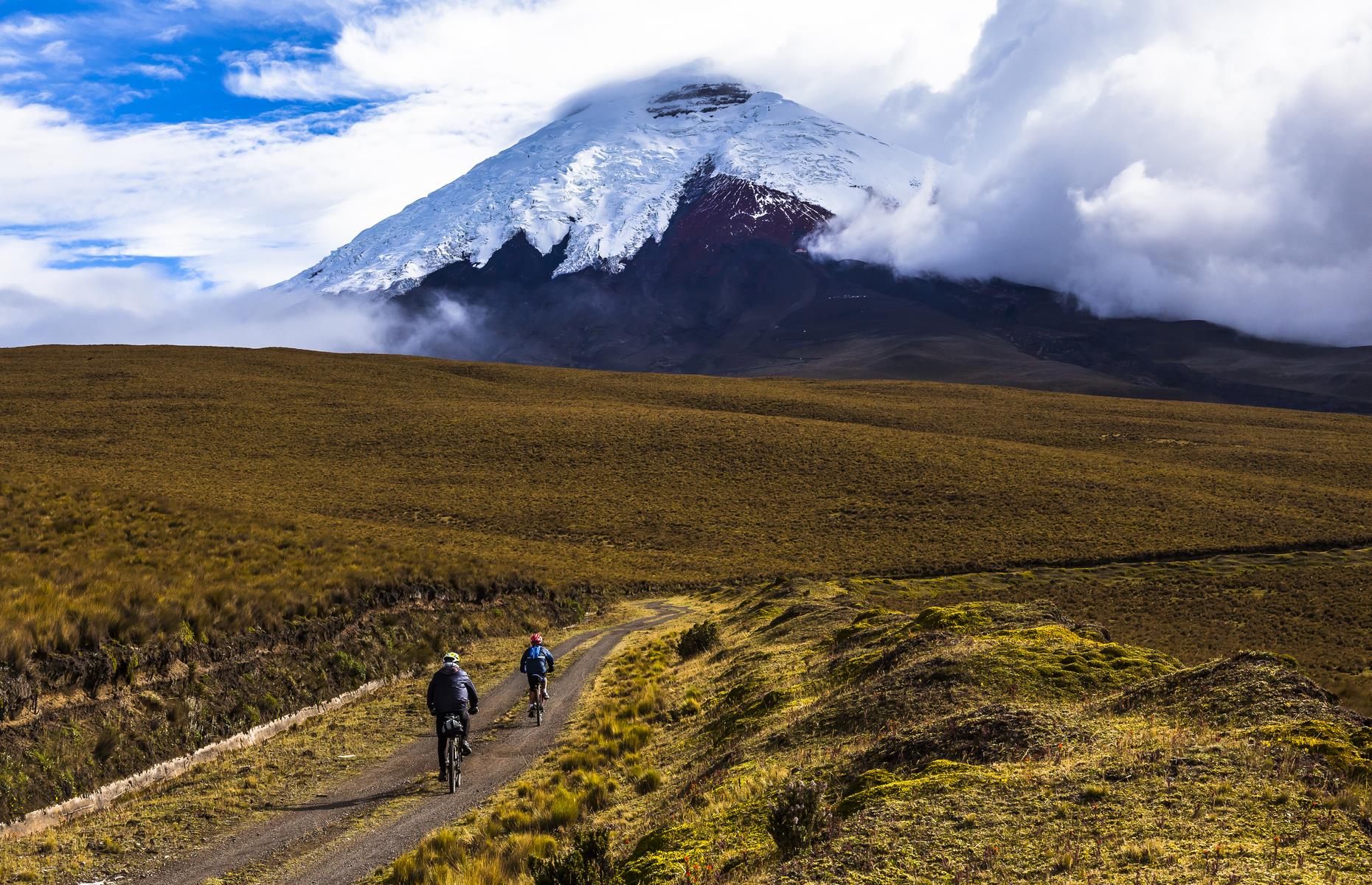 <p>The near-perfect snow cone of Cotopaxi can be seen from as far as Ecuador’s capital city, Quito, about 35 miles (56km) away. Mountain bikers can take the steep downhill from the base just below glacier level or bike the trails in Cotopaxi National Park with the volcano as a scenic backdrop.</p>