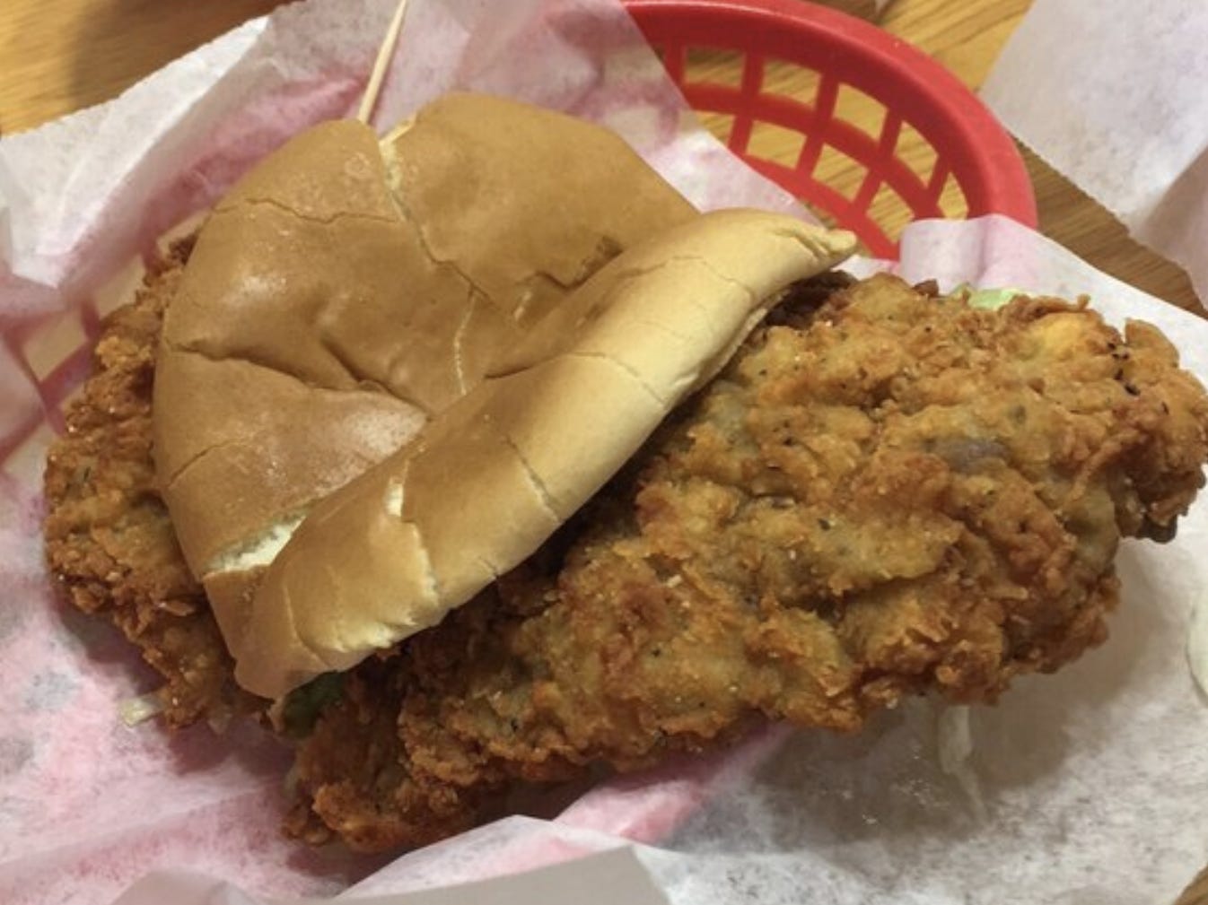 <p>What's better than chicken-fried steak? That same breaded and fried steak on a hamburger bun with your choice of condiments.</p>