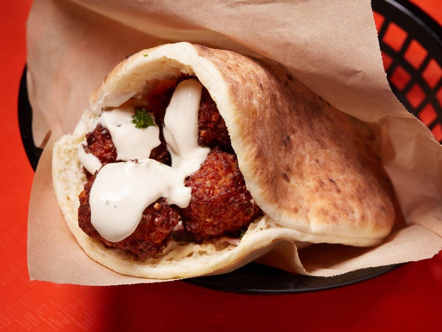 <p>Portland is known for its delicious vegan food. Falafel pitas in particular are a popular choice, packed to the brim with veggies and hummus.</p>