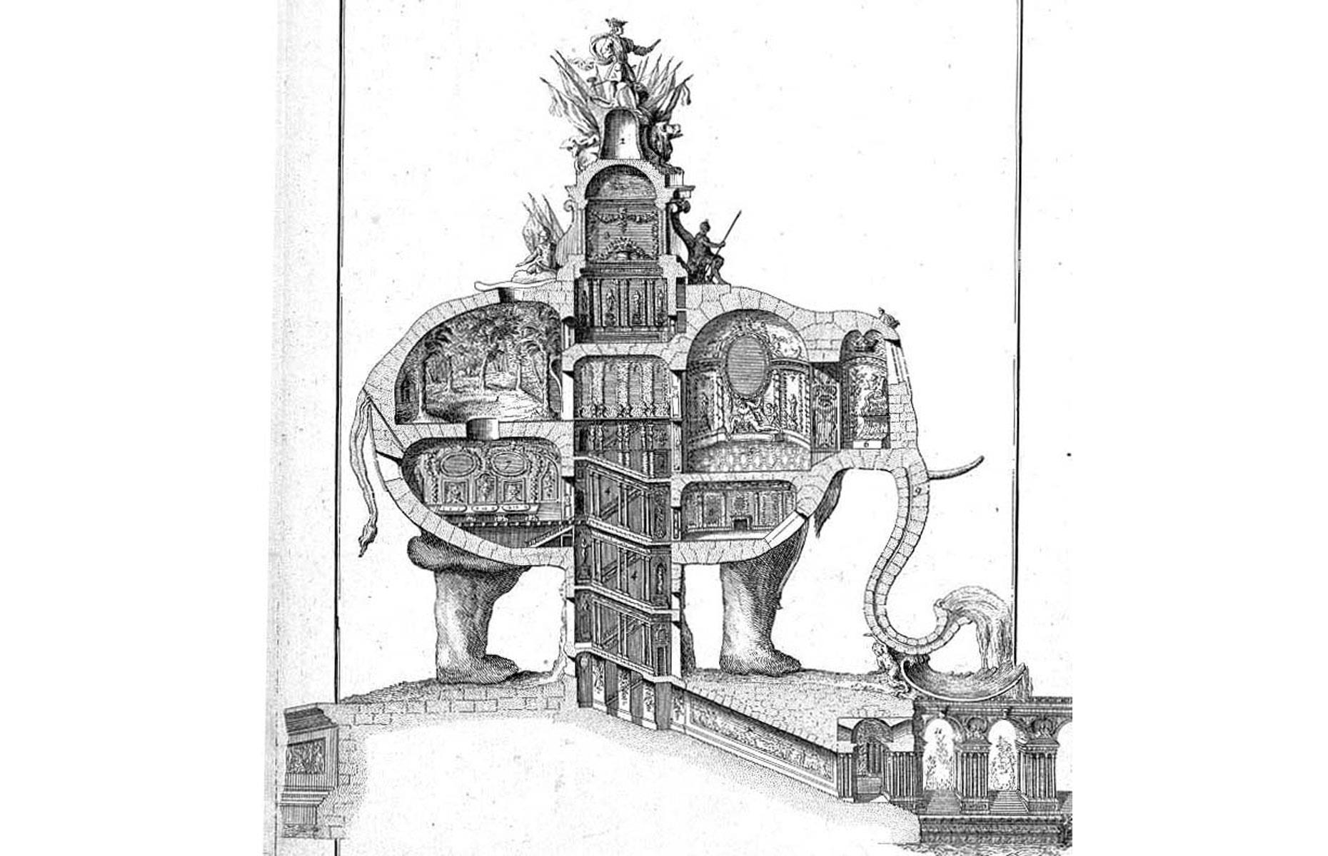 Weirdly, a grand elephant-shaped building was proposed for the site on which the Arc de Triomphe stands. Architect Charles Ribart planned the three-level structure in 1758, complete with primitive air con and foldaway furniture, but his wacky design was turned down by the authorities.
