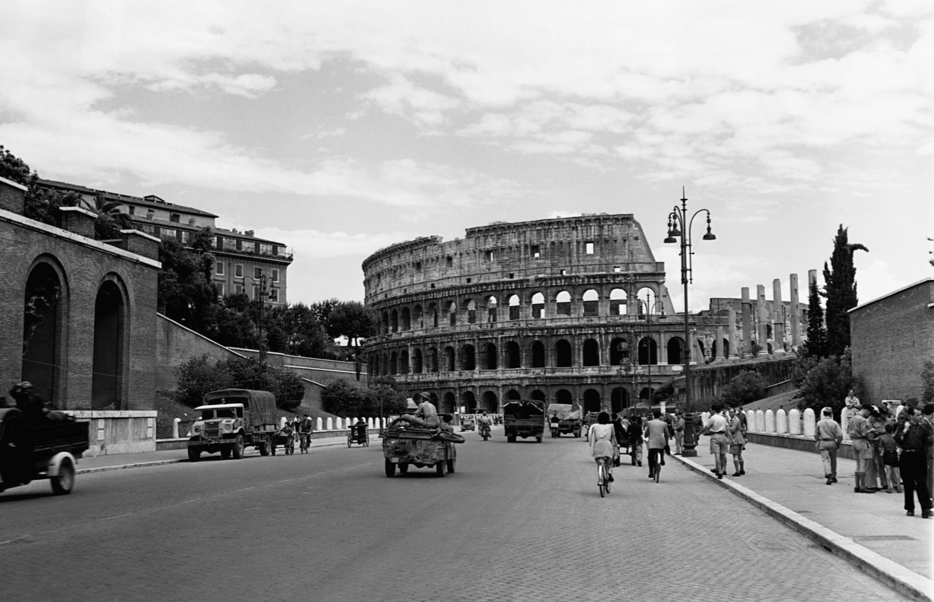 <p>The Colosseum is a large stone amphitheatre in Rome which was built in AD 70-72. Commissioned by the Flavian Emperor Vespasian, who ruled the Roman Empire between AD 69 and 79, it was created to host gladiatorial combats and other forms of public entertainment. The city of <a href="https://www.loveexploring.com/guides/78227/explore-rome-what-to-do-where-to-eat-and-the-best-hotels">Rome</a> became popular with tourists in the mid-1800s, although political upheaval led to a decline in tourism in the 1870s that lasted until the end of the Second World War. Looking quiet in this shot from 1944, it wasn’t until the 1950s that tourism picked up again, thanks in part to popular movies including <em>Roman Holiday</em> and <em>La Dolce Vita</em> which were filmed in the city.</p>  <p><a href="https://www.loveexploring.com/galleries/96816/famous-landmarks-that-were-almost-destroyed?page=1"><strong>Now discover the famous landmarks that were almost destroyed</strong></a></p>