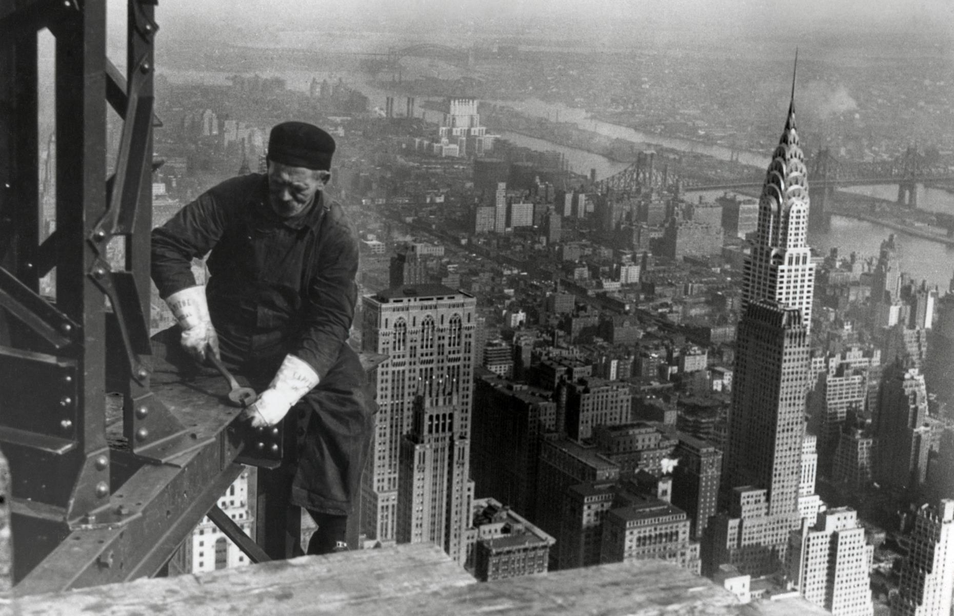 <p>Pictured here under construction in 1931, New York’s Empire State Building took just one year and 45 days to build. It was the tallest building in <a href="http://www.skyscrapercenter.com/building/empire-state-building/261">the world</a> until the 1970s, when it was replaced by the World Trade Center. Today, more than four million visitors usually take the trip up to the Empire State Building’s 86th and 102nd floor observatories each year, to gaze at the city’s views from up high. </p>