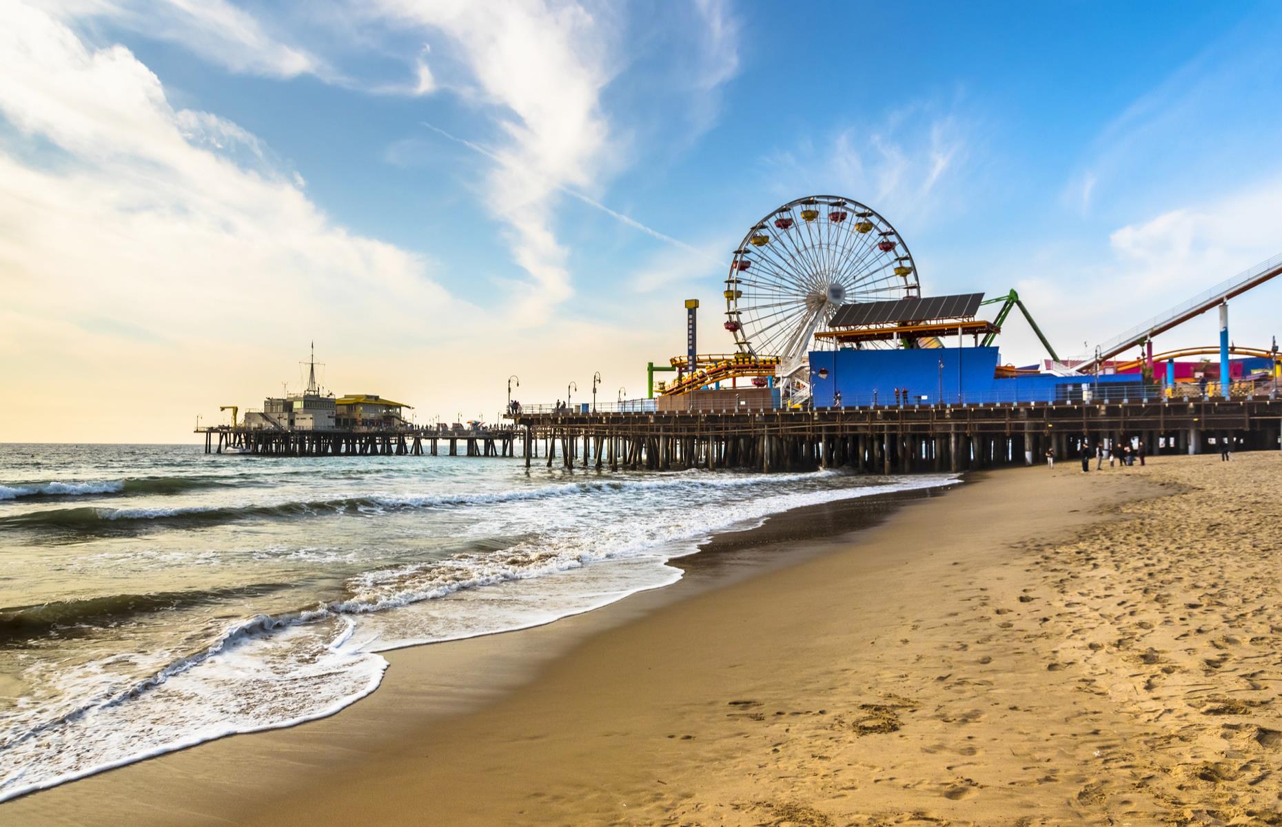 Slide 44 of 49: Santa Monica is known for its kitsch pier (now open), the humming promenade and its sands peppered with palm trees. Yet, for those wishing to escape the Ferris wheels (and the people), Thousand Steps Beach is a quieter option.