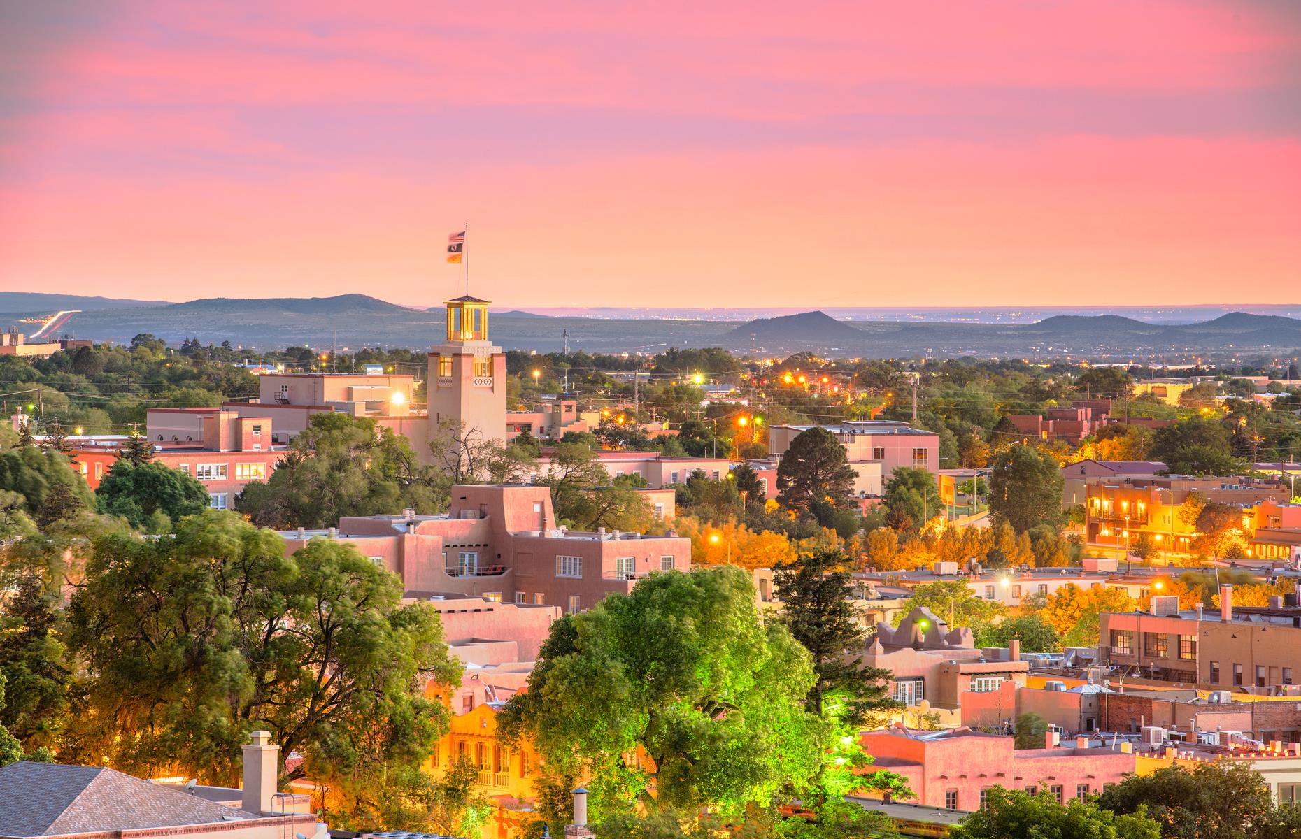 <p>Galleries, markets and Pueblo revival architecture fill <a href="https://santafe.org/Visiting_Santa_Fe/">New Mexico’s enchanting state capital</a>, where centuries-old plazas and chapels sit comfortably alongside contemporary art installations and murals. Next, <a href="https://santafe.org/Visiting_Santa_Fe/Things_to_Do/Road_Trips/Taos_and_the_High_Road/">the aptly named High Road</a> winds and curls through thick forest that opens up to views of the red-and-gray Jemez Mountains.</p>