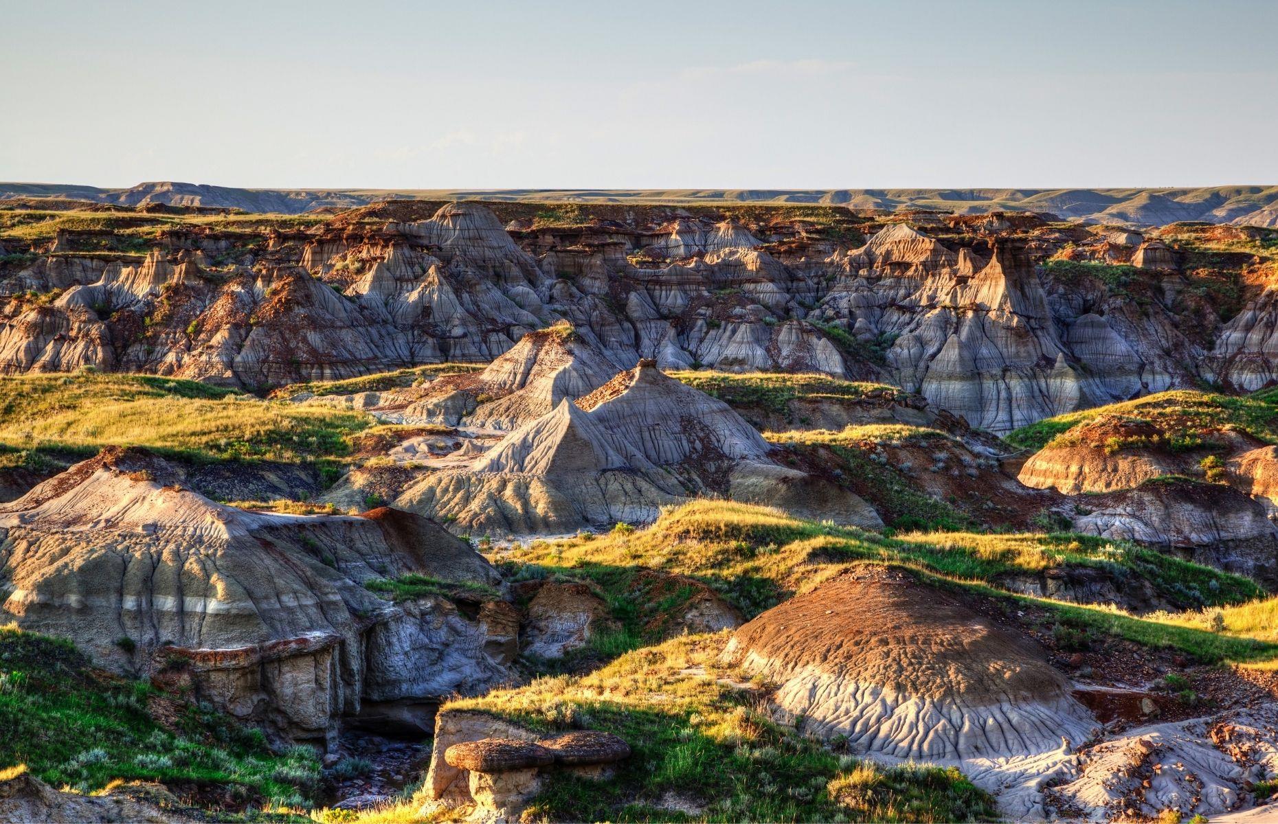 <p>Nicknamed the Dinosaur Capital of the World, <a href="https://traveldrumheller.com/">Drumheller</a> has much to offer. Located in Alberta, Canada, the town is surrounded by the breathtaking Badlands, which appear plucked from a pre-historic landscape. In 2011, a 110 million-year-old nodosaur fossil was discovered here. Weighing close to 15,000 lbs (7,000kg), it took paleontologists six years to extract the skeleton, which is now on display in Drumheller’s Royal Tyrrell Museum, Canada’s only dedicated paleontology institution.</p>
