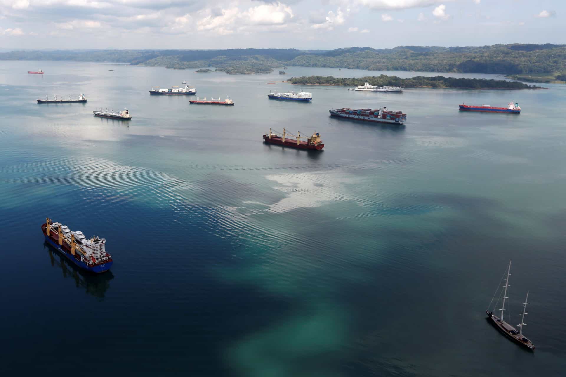 <p>In 1914, annual traffic numbered around 1,000 ships. In 2018, the Panama Canal registered 13,795 transits. Pictured at anchor are cargo ships waiting to navigate the canal.</p><p>See also: <a href="https://www.msn.com/en-au/lifestyle/smart-living/the-most-amazing-tunnels-in-the-world/ss-BB17q4d2?li=AAgfLCP"><span>The most amazing tunnels in the world</span></a></p>