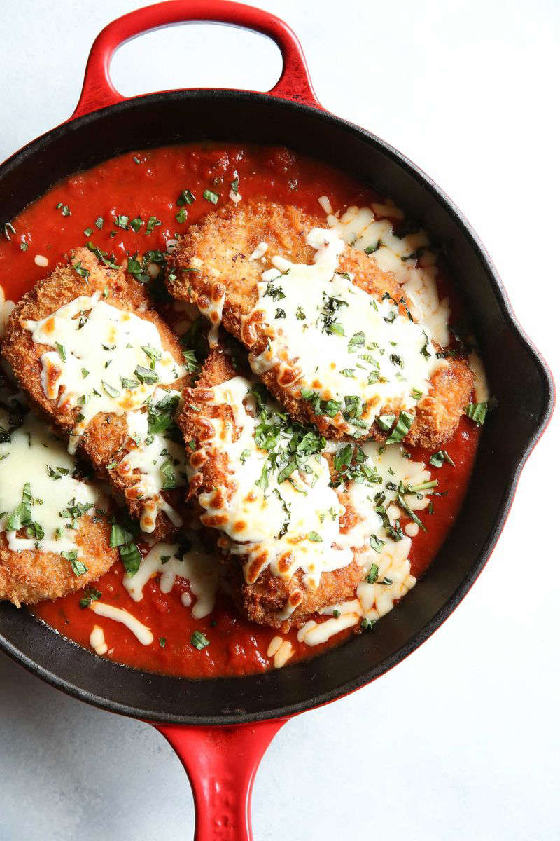 a bowl of food: Easy Chicken Parm Vertical