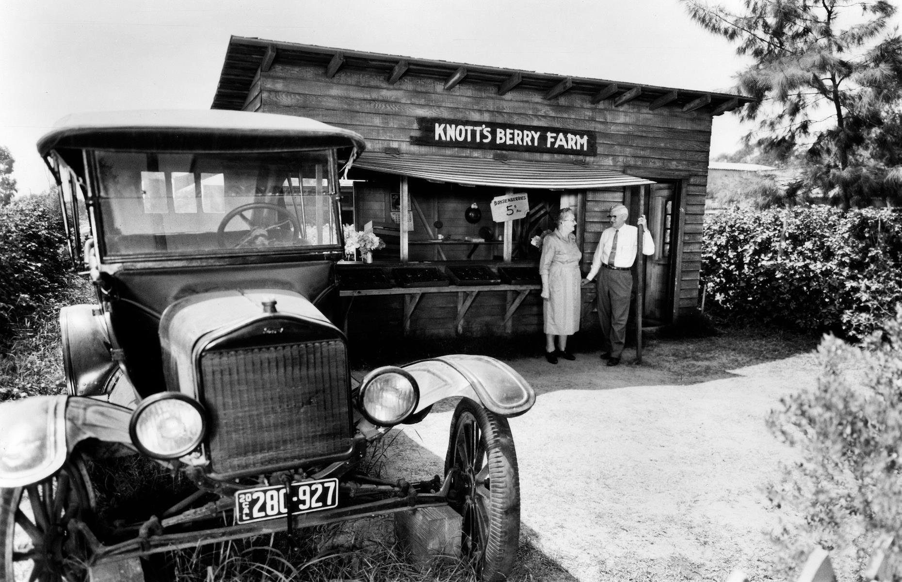 It’s hard to imagine this bustling theme park as a humble fruit stand, but that’s where it all began. The Knott family arrived in Buena Park in 1920 to farm at Knott’s Berry Place, as it was known. They opened a berry stand followed by a chicken restaurant, which people flocked to from far and wide. In 1940, Walter Knott built a ghost town to entertain the hungry hordes. It was the first themed area of what became known as Knott’s Berry Farm in 1947.