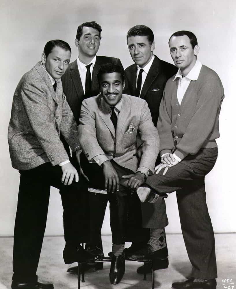 Promo-Foto vom Rat Pack: Frank Sinatra, Dean Martin, Sammy Davis Jr., Peter Lawford und Joey Bishop.