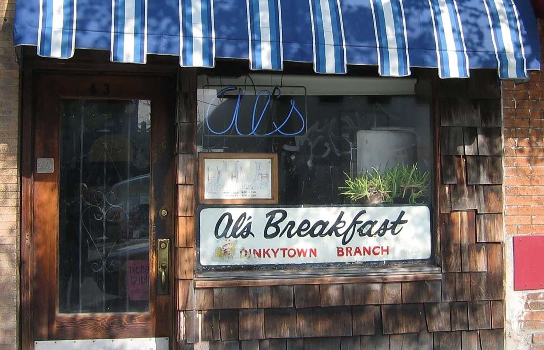 <p>Though this Minneapolis diner just off I-94 is tiny, the breakfasts are huge. While it's too small to safely dine indoors, <a href="https://www.yelp.com/biz/als-breakfast-minneapolis?sort_by=date_desc">its favorite</a> poached eggs on corned beef hash, walnut blueberry pancakes, bacon and hash browns can be ordered for <a href="https://www.facebook.com/Als-Breakfast-92308895353/">curbside pick-up</a>. That's what guests are currently doing and the food is said to travel well.</p>