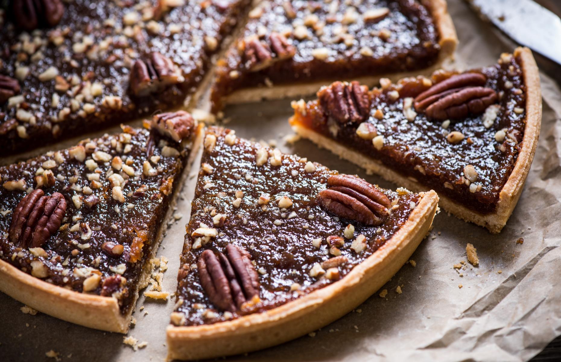 Slide 18 of 31: A gorgeous pecan pie on the table means the holidays are really here. It's a straightforward pie to make – just allow a few hours for it to cool down fully so the filling is set. Our recipe has a pastry made with spelt flour, but just use all-purpose flour if you prefer. Pecan pie is always very sweet, as it's loaded with syrup, so try serving it with crème fraîche to counteract the sweetness. Get the recipe for pecan pie here