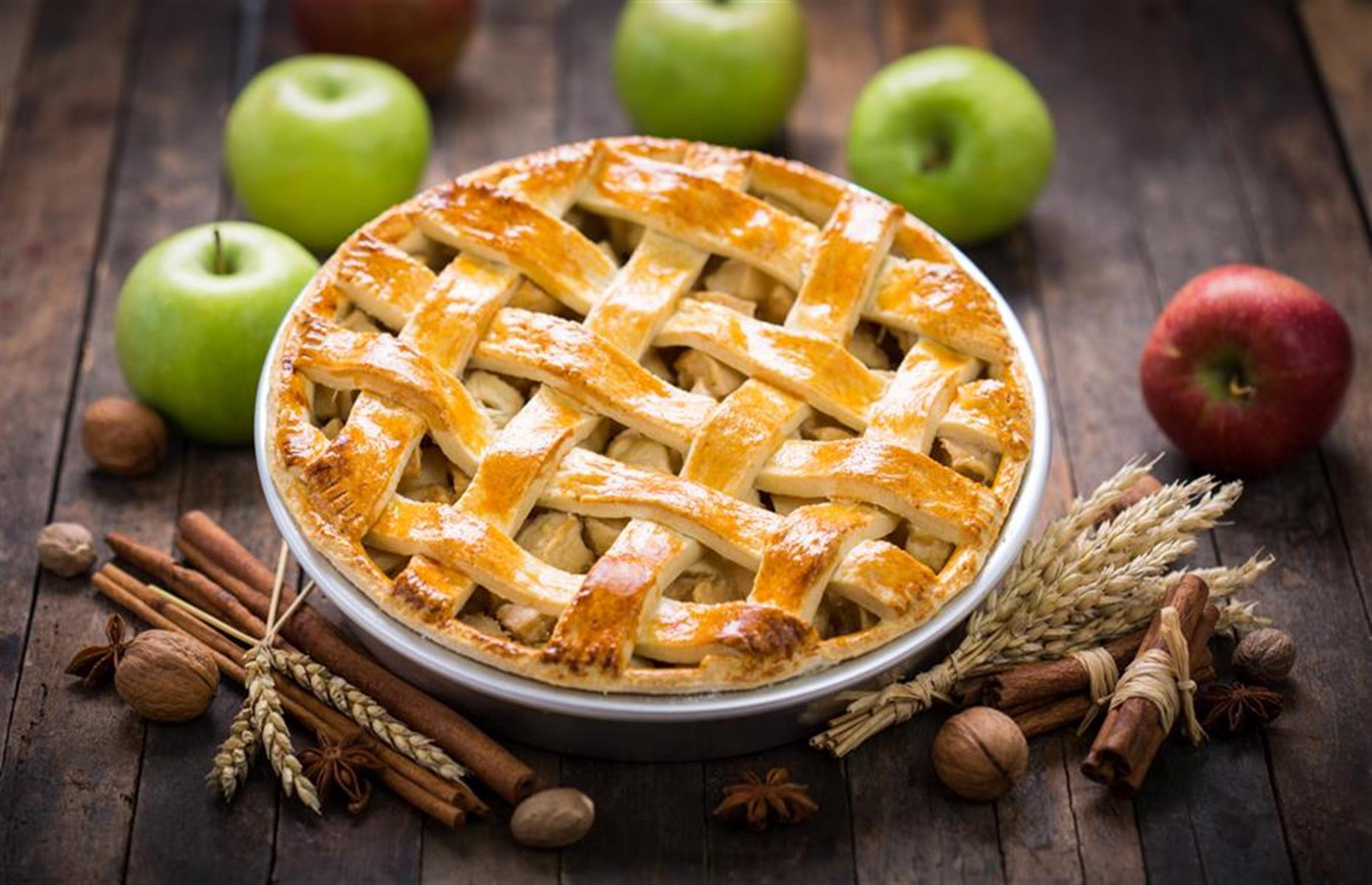 Slide 23 of 31: Everyone's favorite apple pie is given a new twist with plums, cinnamon, honey and vanilla, topped with a lattice pastry top. Serve with pouring cream or a rich, vanilla custard. Get the recipe for apple, plum and cinnamon skillet pie here